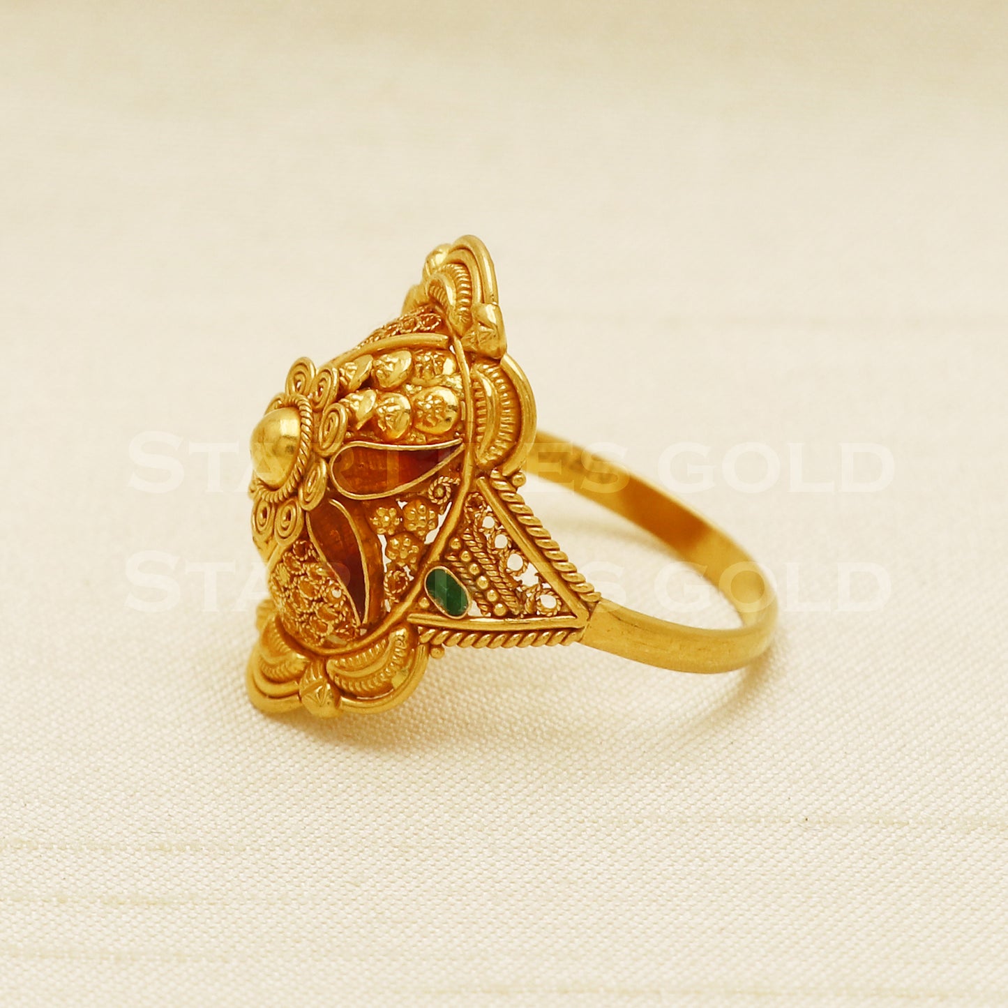 22 karat 22k Gold Handmade Ring Jewelry, PR1045