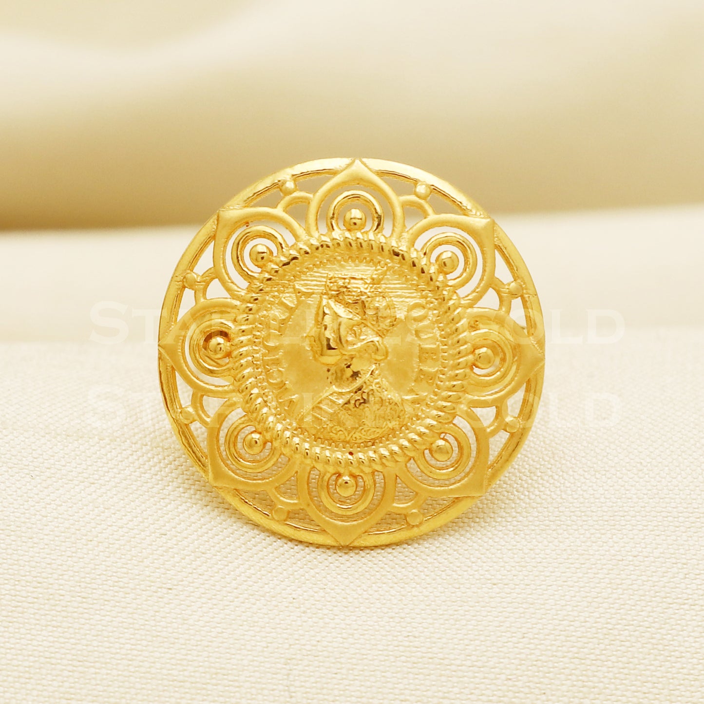 Queen 22 karat 22k Gold Handmade Ring Jewelry, PR1046
