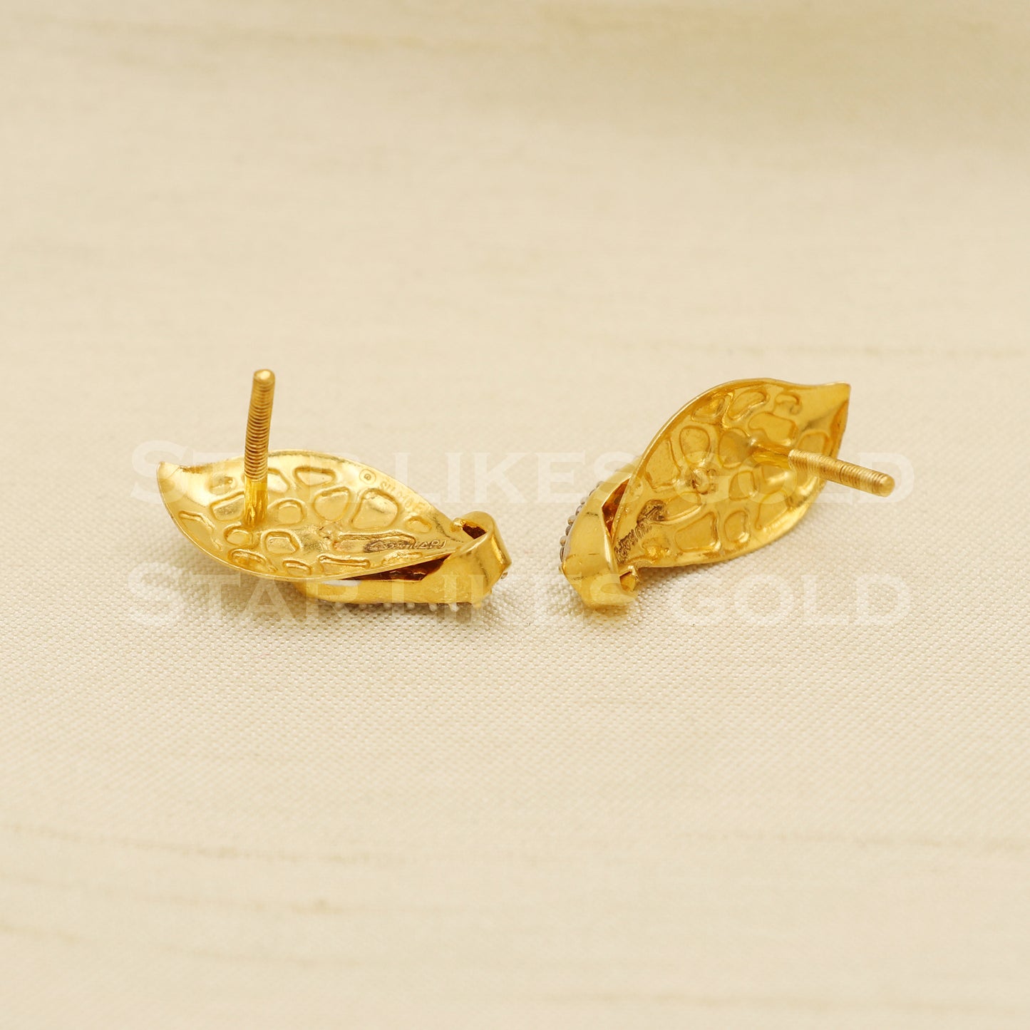 Zircons 22k 22 karat gold stud earrings jewelry, PR1101