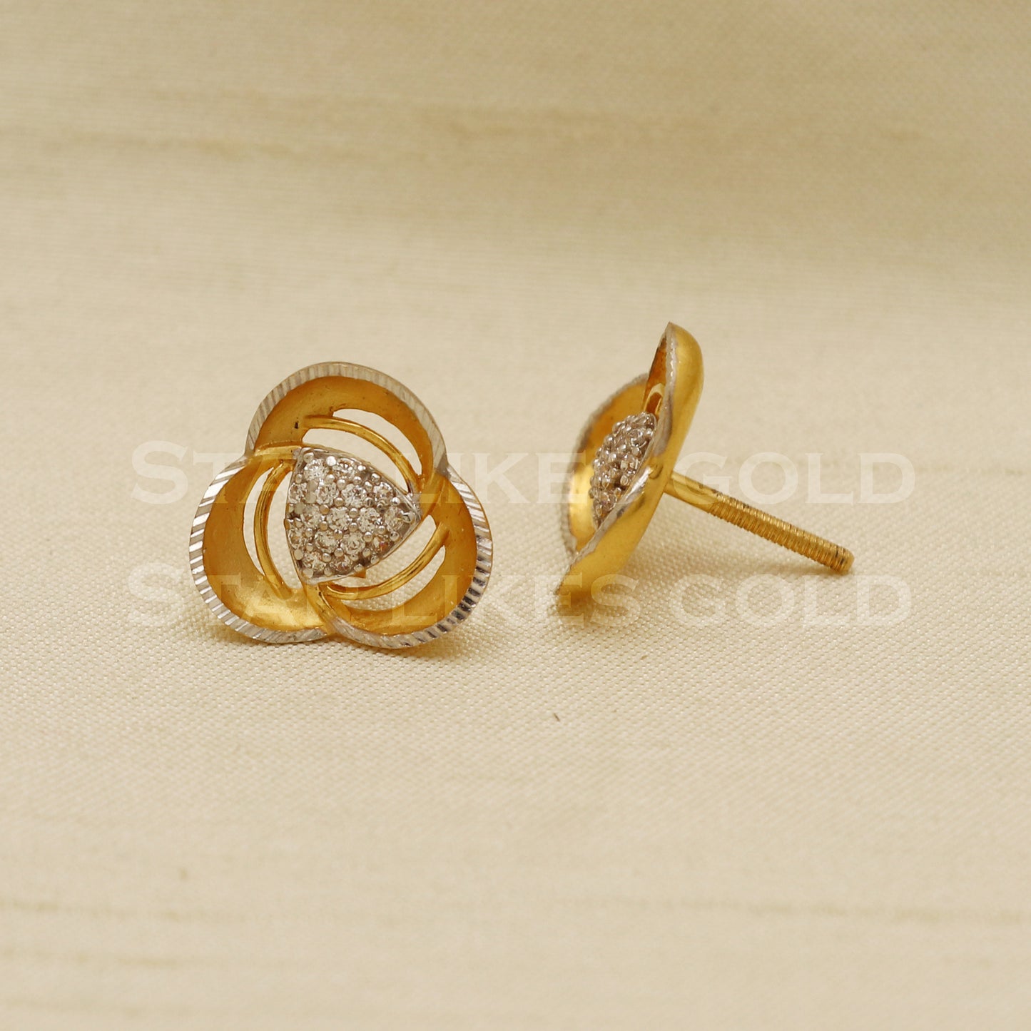 22k 22 karat gold stud earrings jewelry, PR1104
