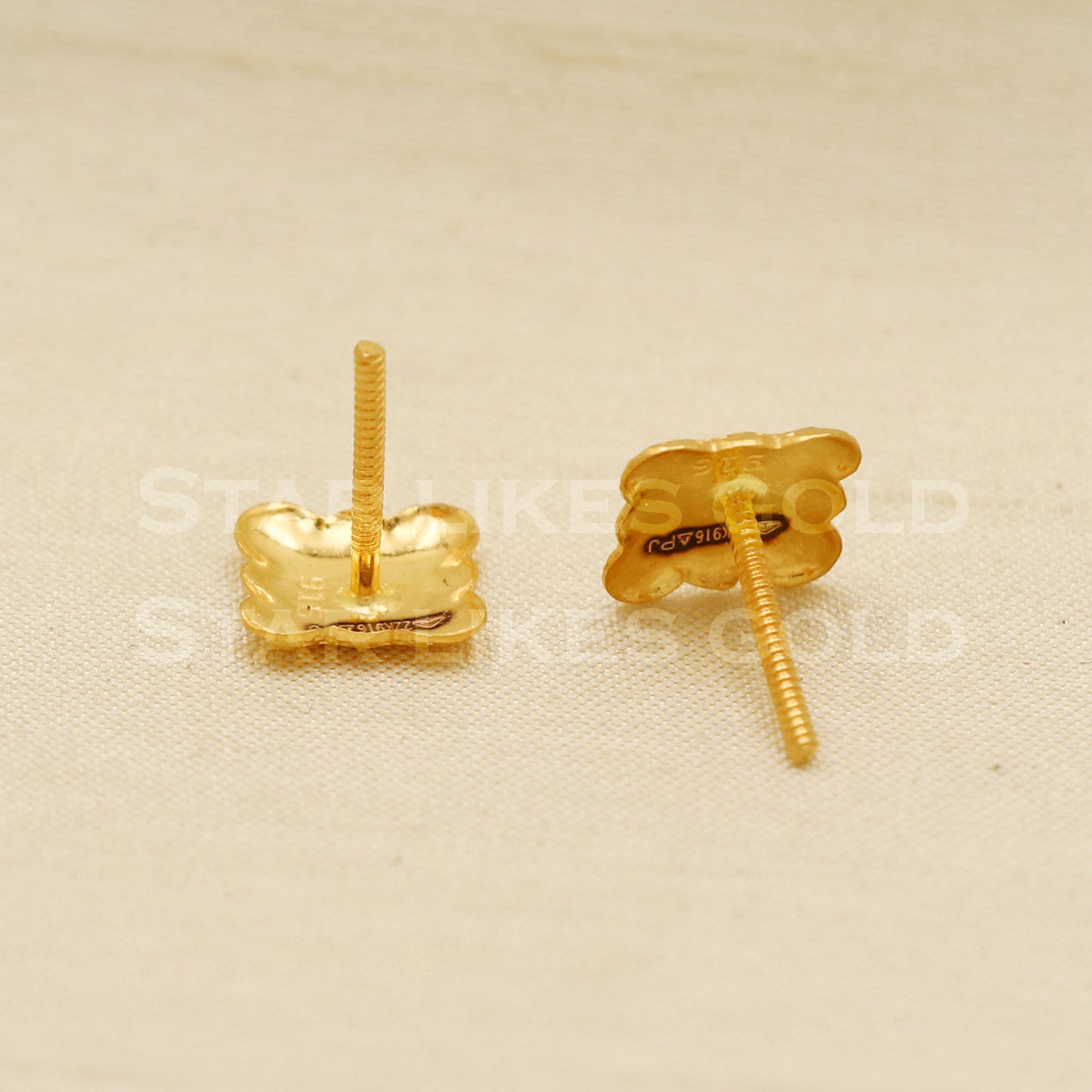 testing listing Lovely 22k 22 karat gold stud earrings jewelry, PR1124