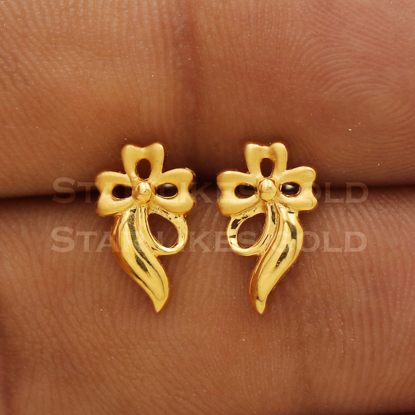 Stunning 22k 22 karat gold stud earrings jewelry, PR1134