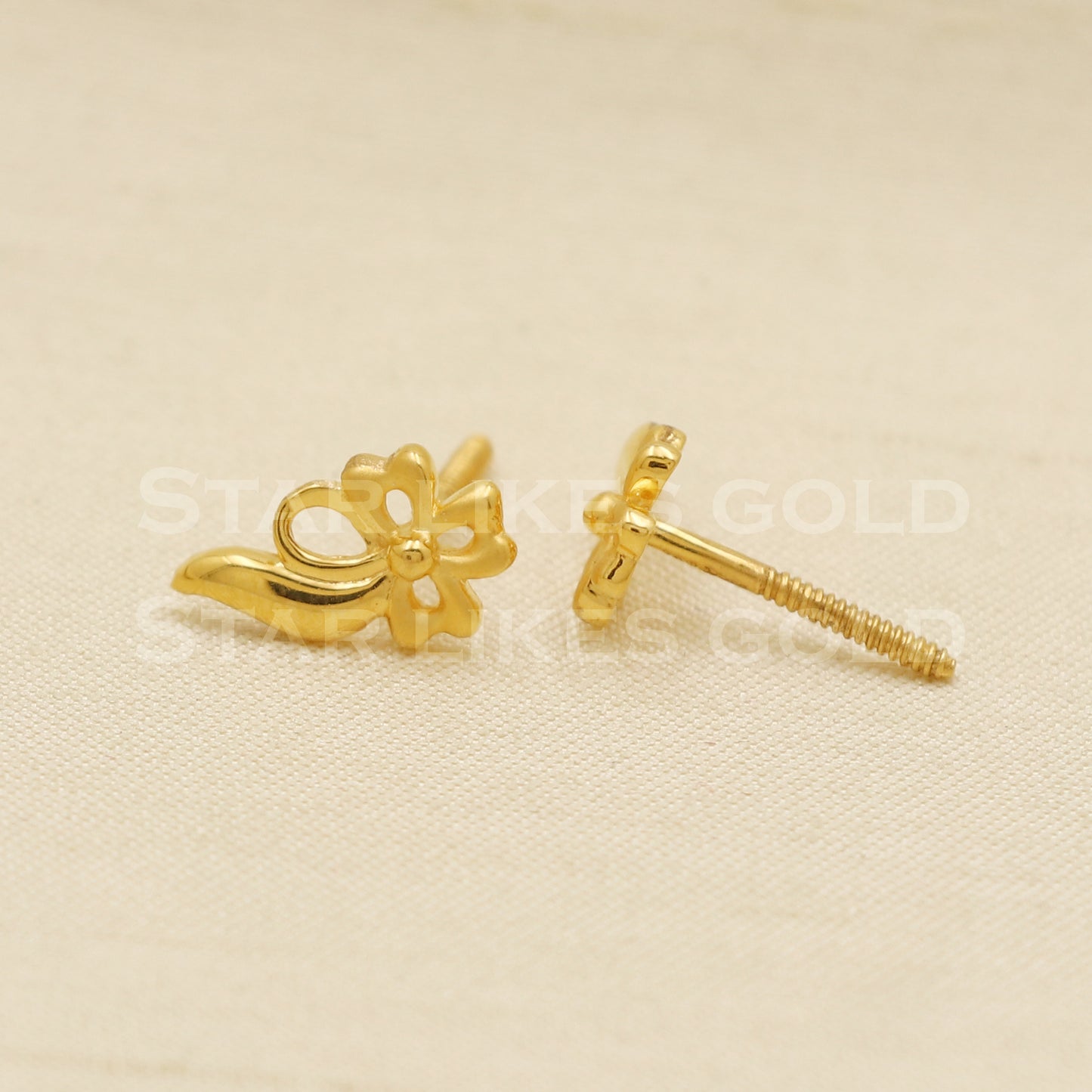 Stunning 22k 22 karat gold stud earrings jewelry, PR1134