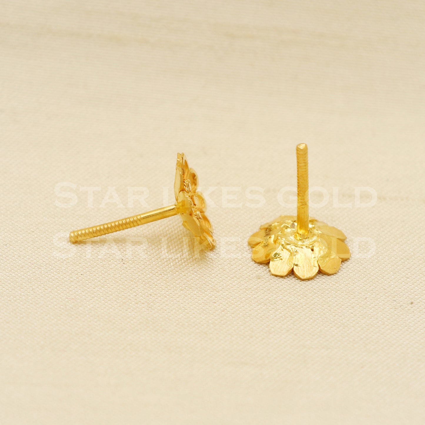 Stunning 22k 22 karat gold stud earrings jewelry, PR1144