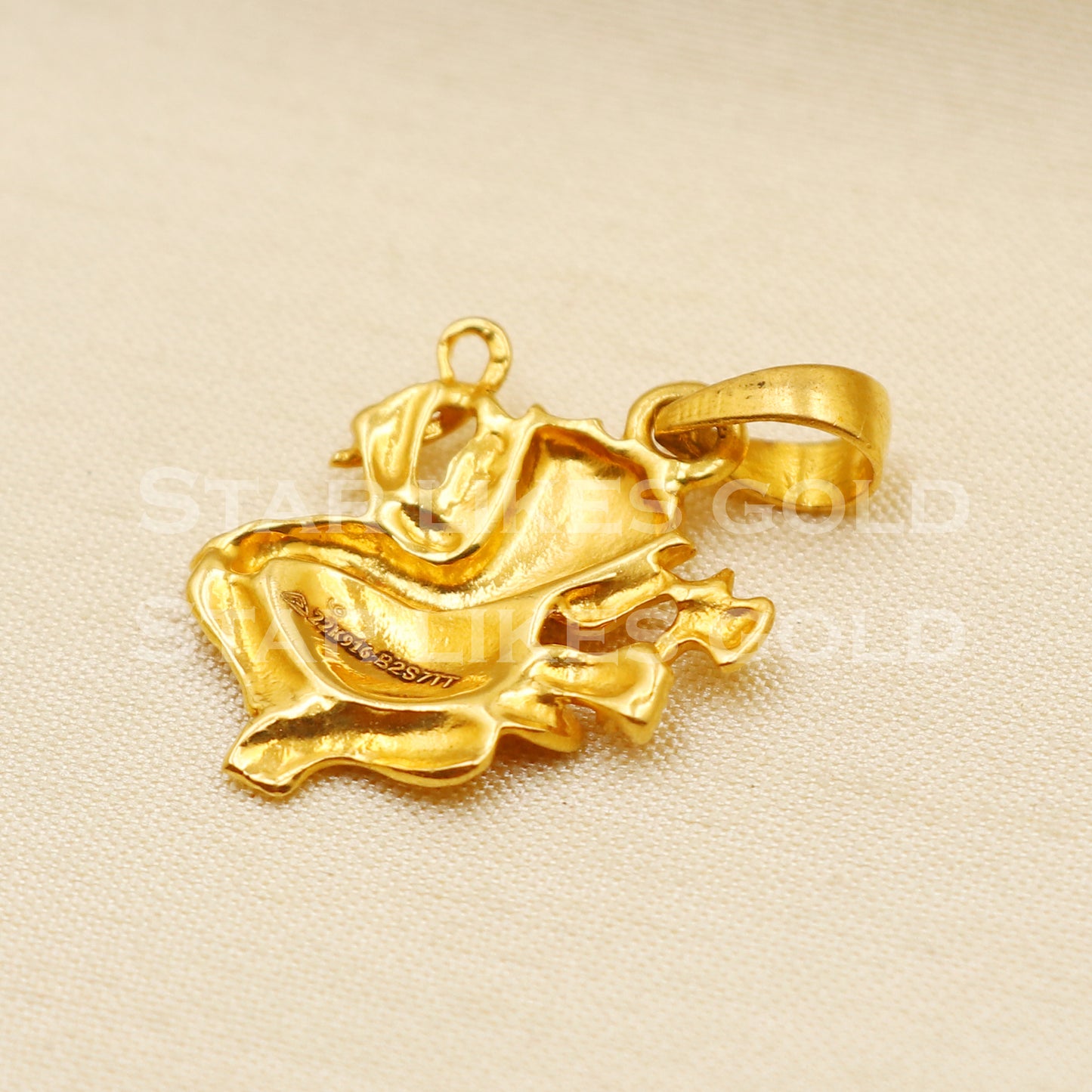Ganeshji 22k Yellow Gold Handmade Pendant Jewelry, PR1189