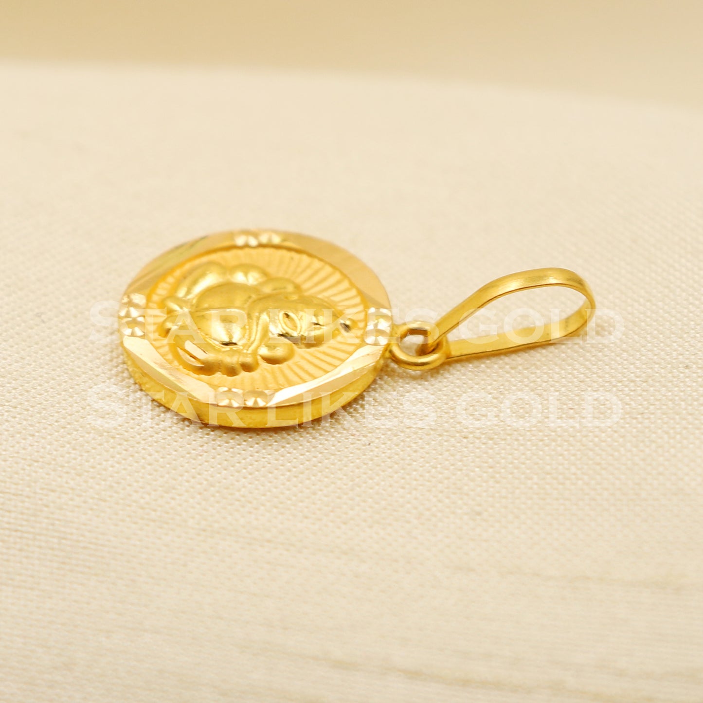 Ganeshji 22k Yellow Gold Handmade Pendant Jewelry, PR1192