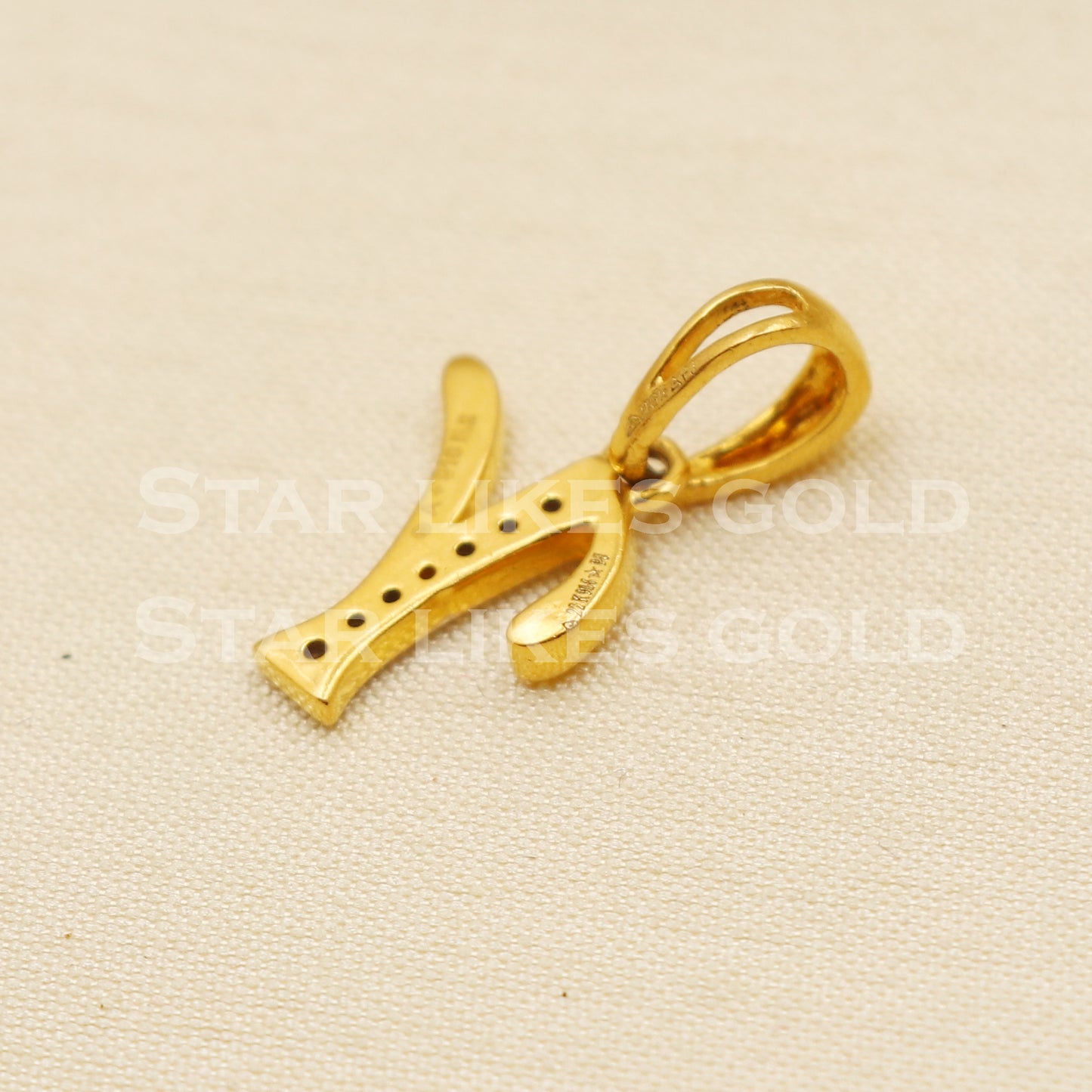 Y Name Initial 18k Yellow Gold Handmade Charms Pendant light weight Jewelry, PR1196