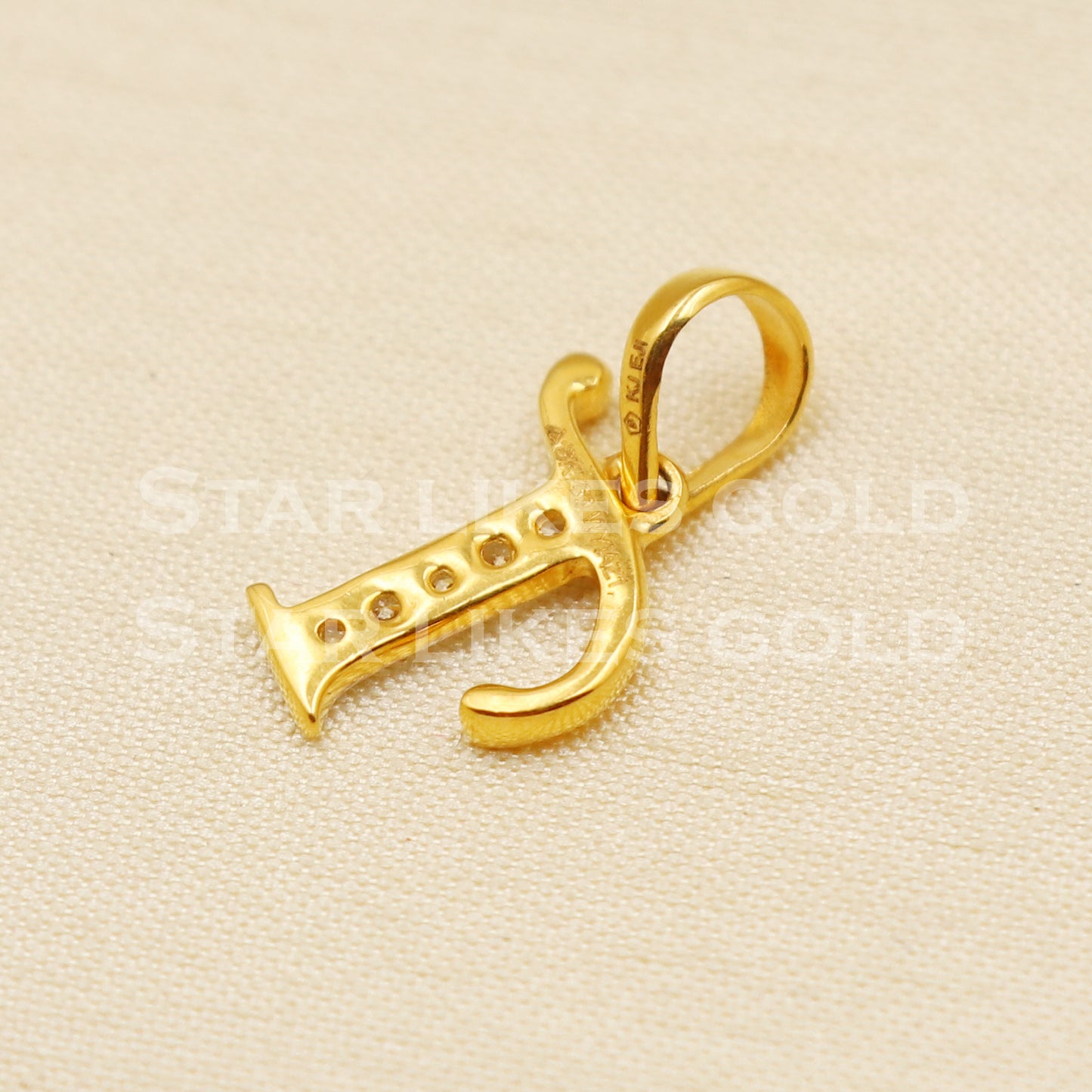 T Name Initial 18k Yellow Gold Handmade Charms Pendant light weight Jewelry, PR1197