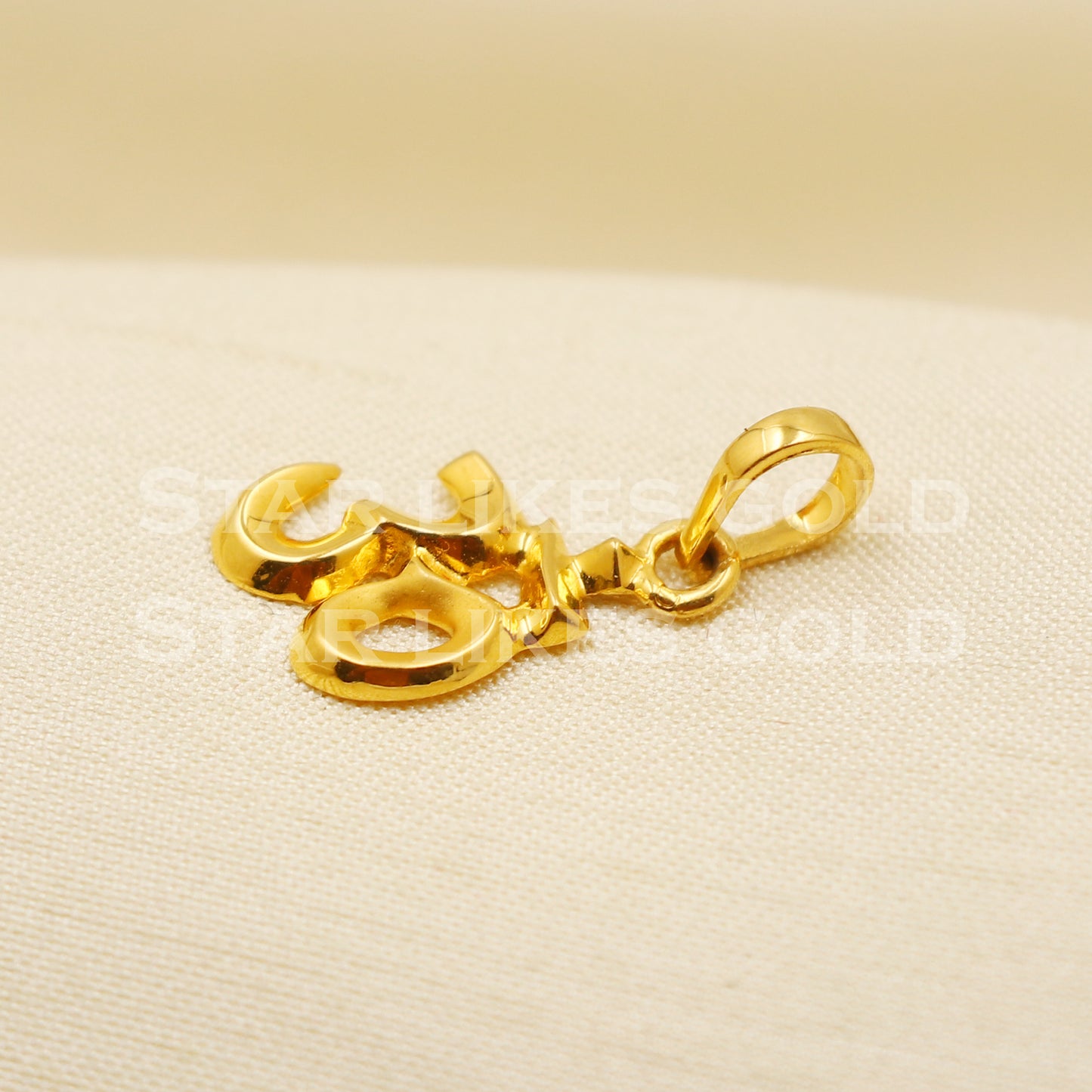 OM 18k Yellow Gold Handmade Charms Pendant light weight Jewelry, PR1208