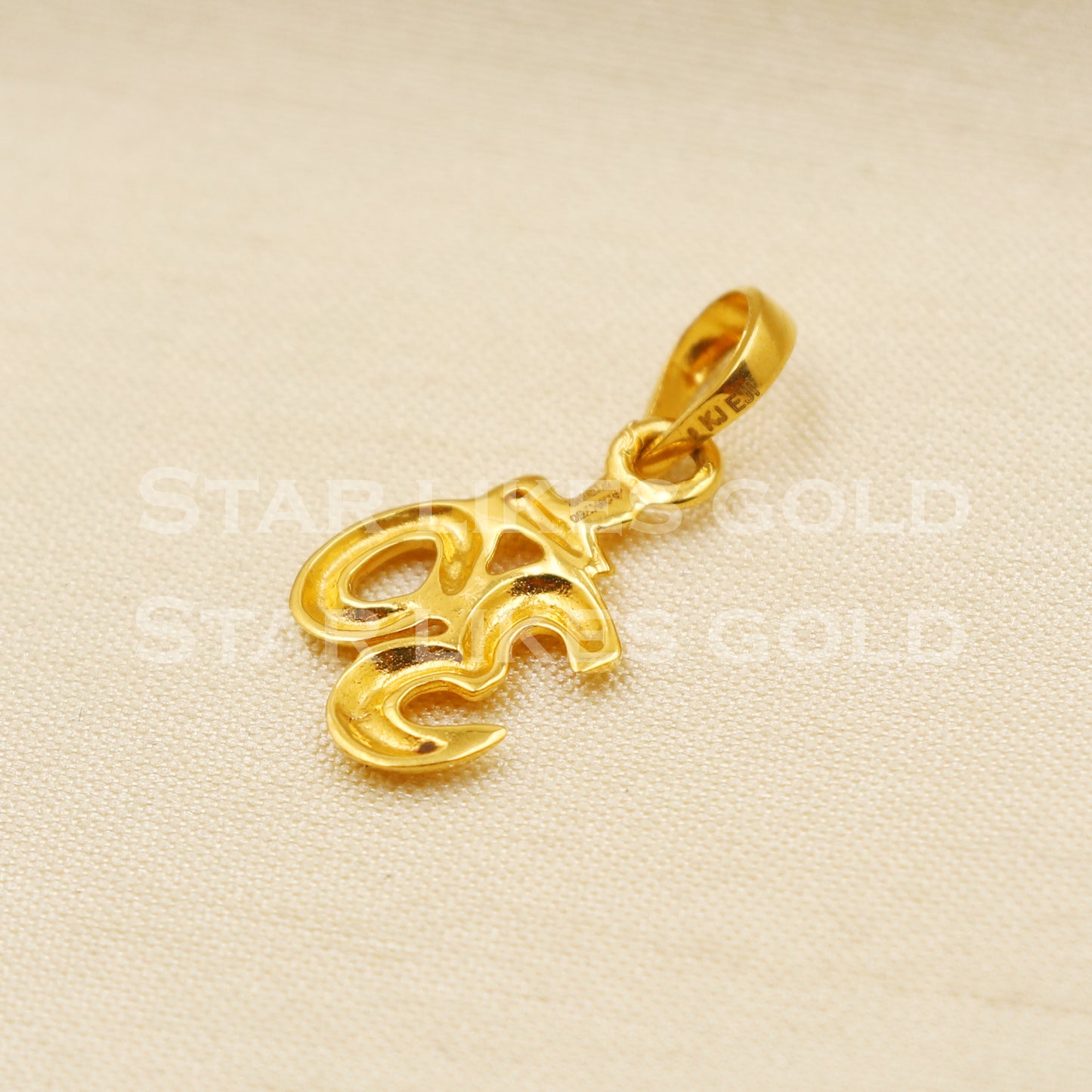 OM 18k Yellow Gold Handmade Charms Pendant light weight Jewelry, PR1208