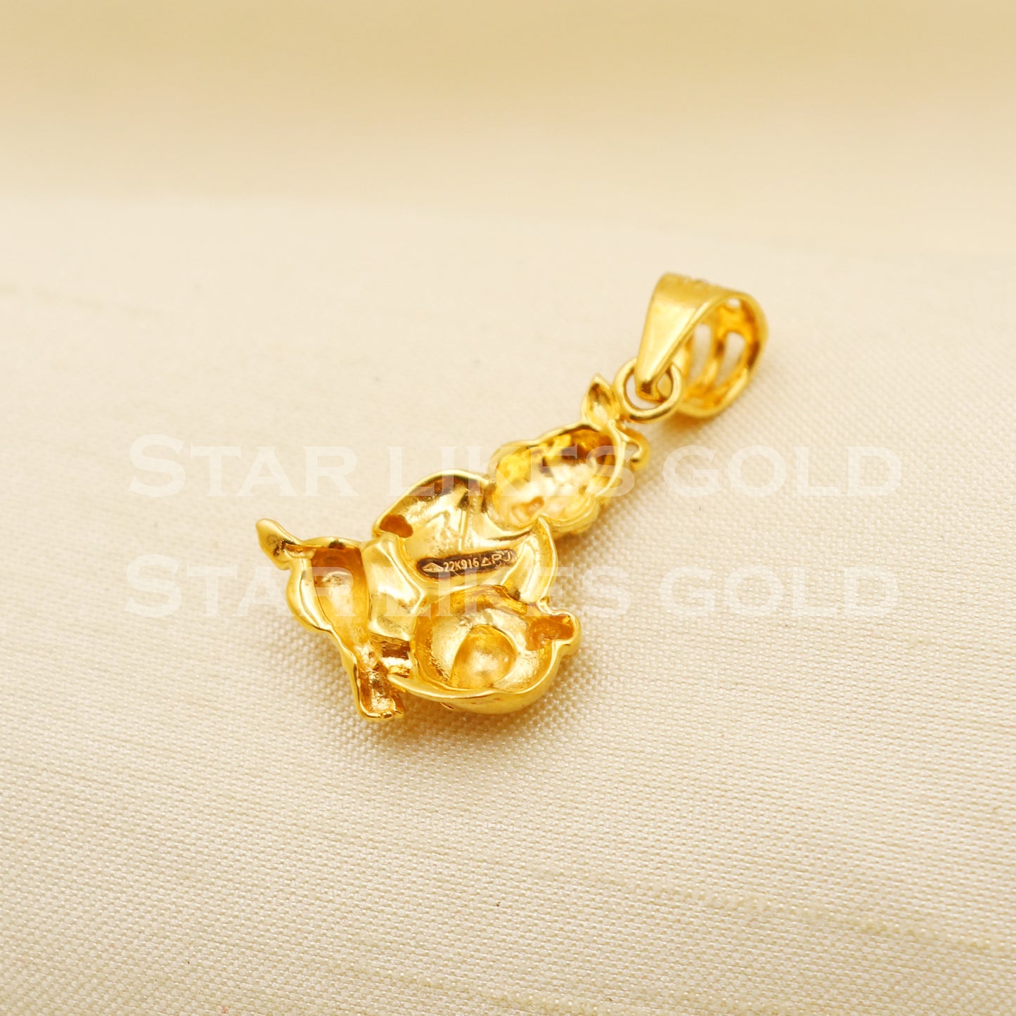 Bal Krishna 22k Yellow Gold Handmade Charms Pendant light weight Jewelry, PR1210