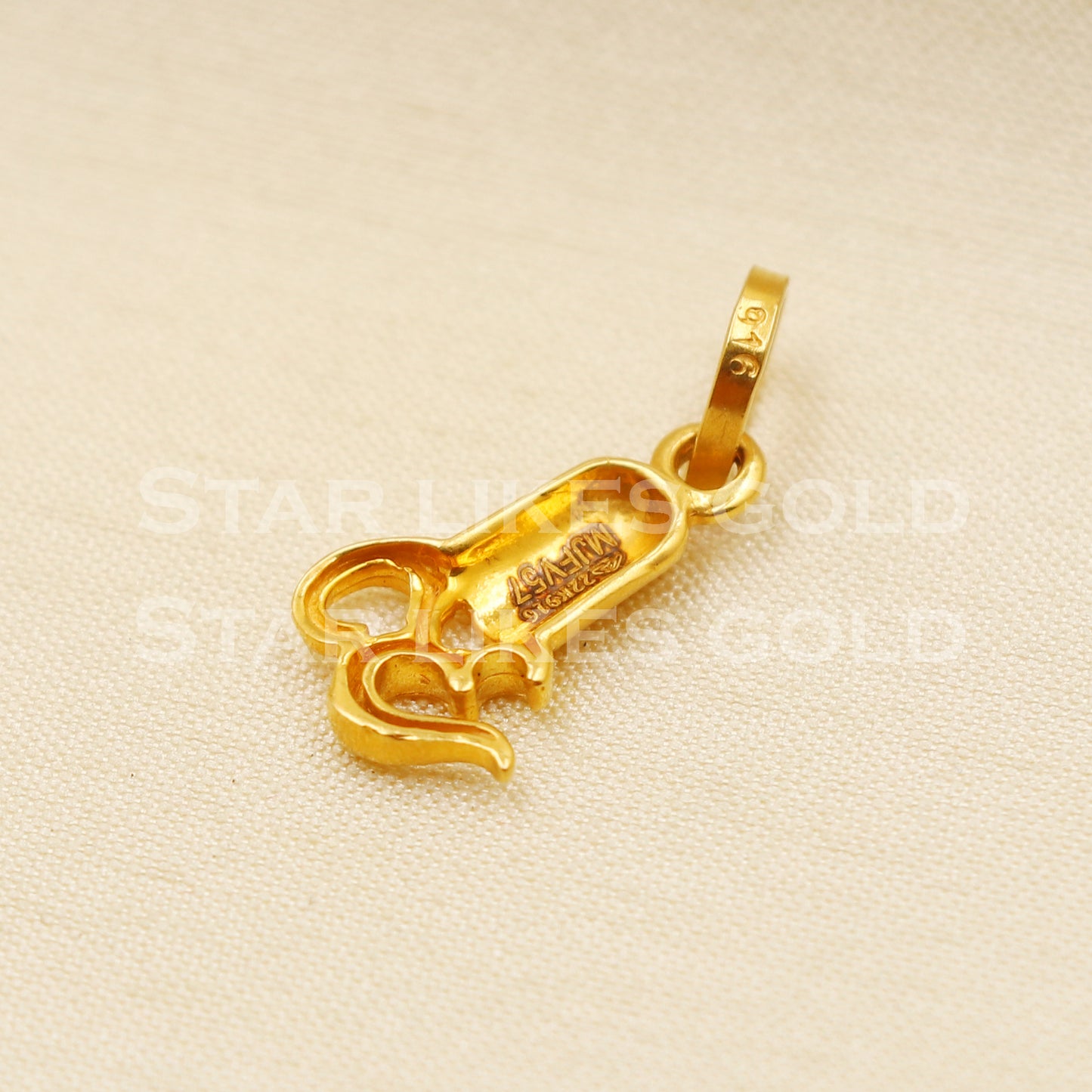 OM 22k Yellow Gold Handmade Charms Pendant light weight Jewelry, PR1212