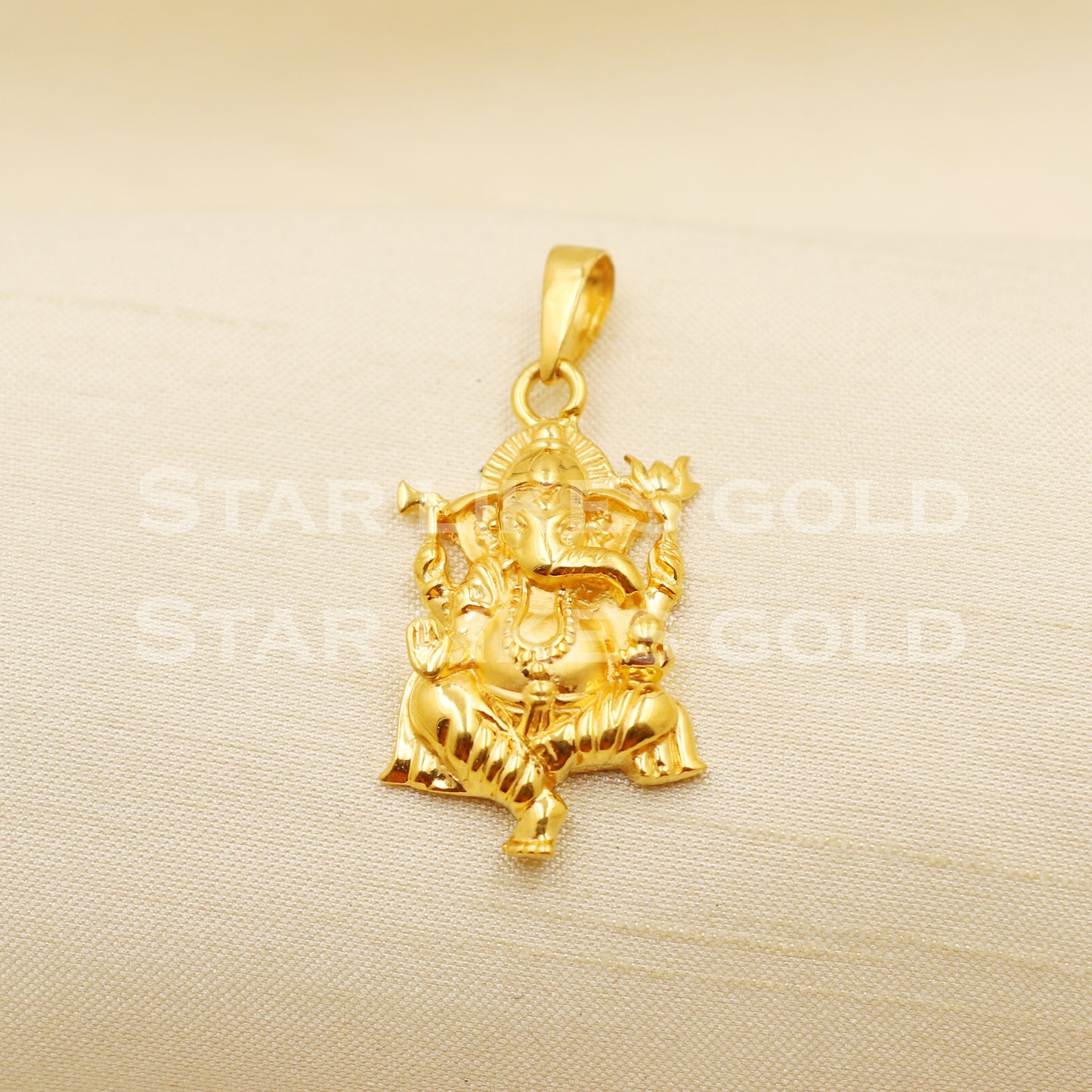 Ganeshji 22k Yellow Gold Handmade Charms Pendant light weight Jewelry, PR1213
