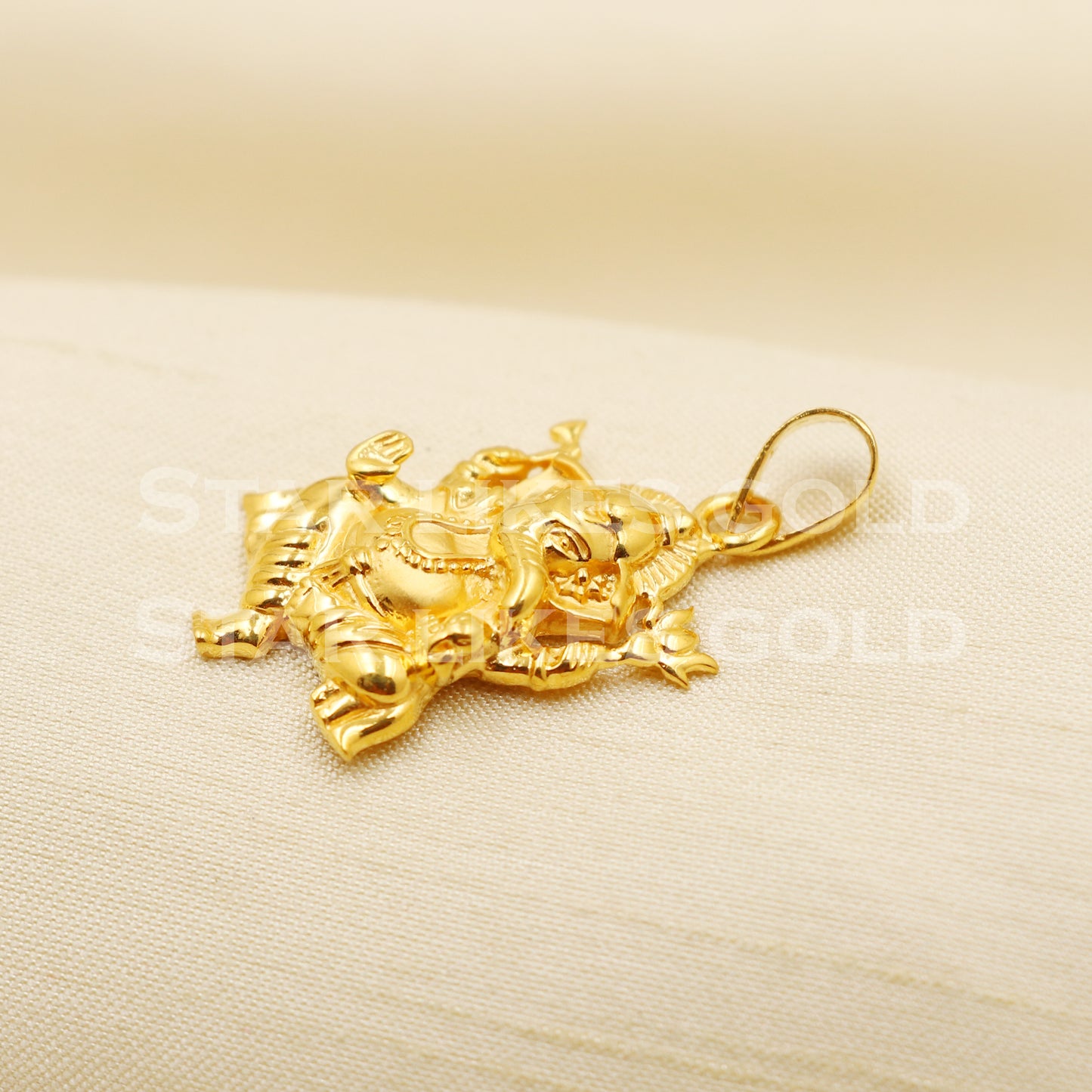 Ganeshji 22k Yellow Gold Handmade Charms Pendant light weight Jewelry, PR1213
