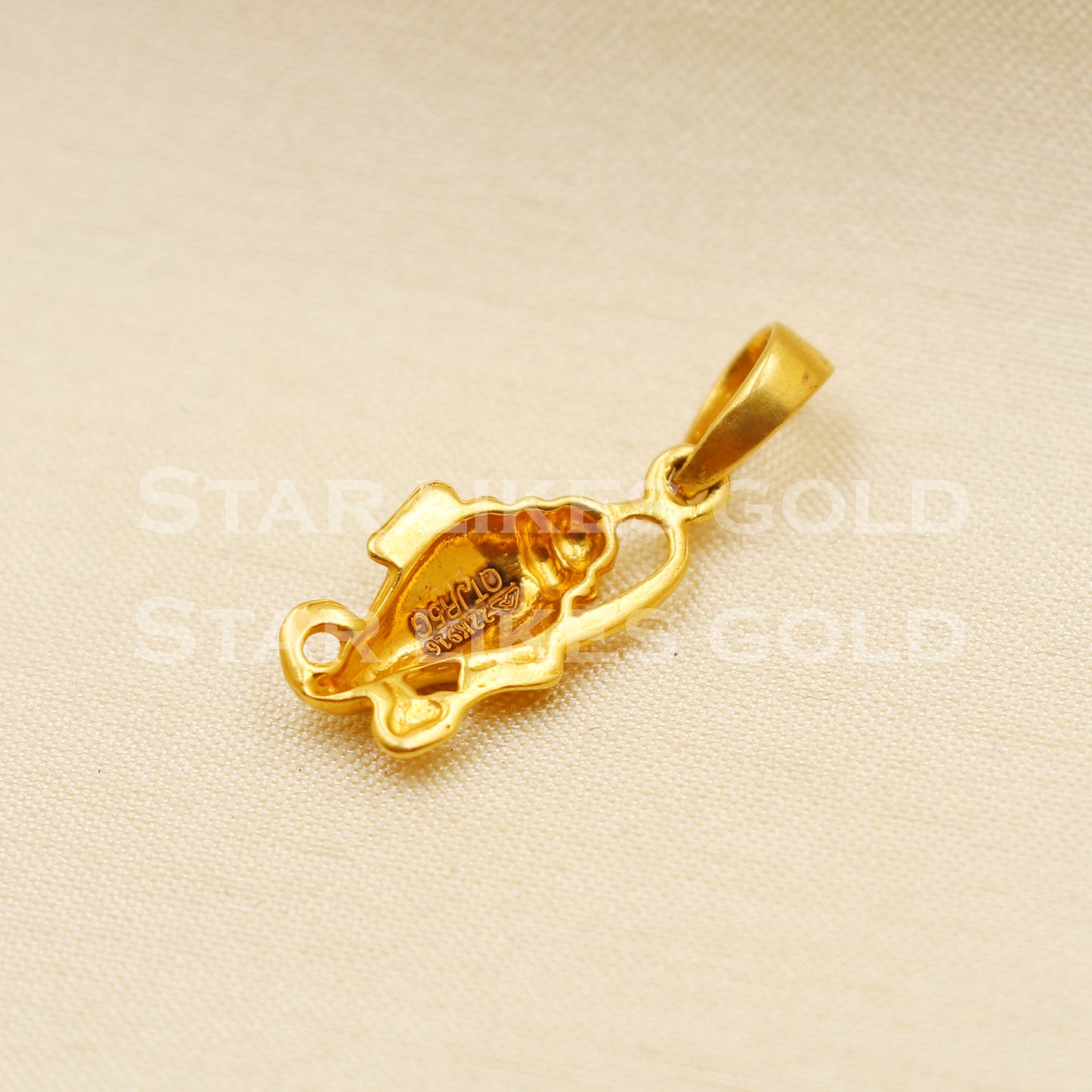 Ganeshji 22k Yellow Gold Handmade Charms Pendant light weight Jewelry, PR1214