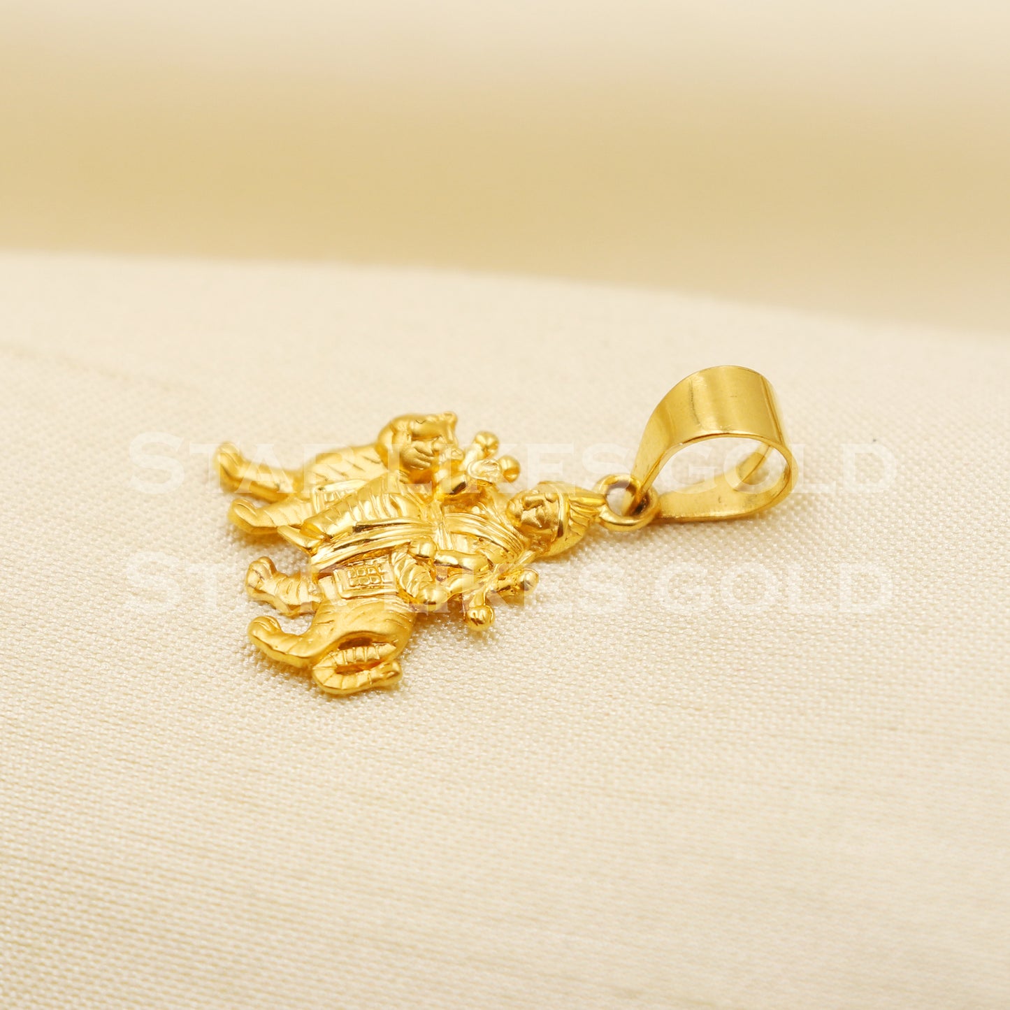 Durga Devi Goddess 22k Yellow Gold Handmade Charms Pendant light weight Jewelry, PR1215