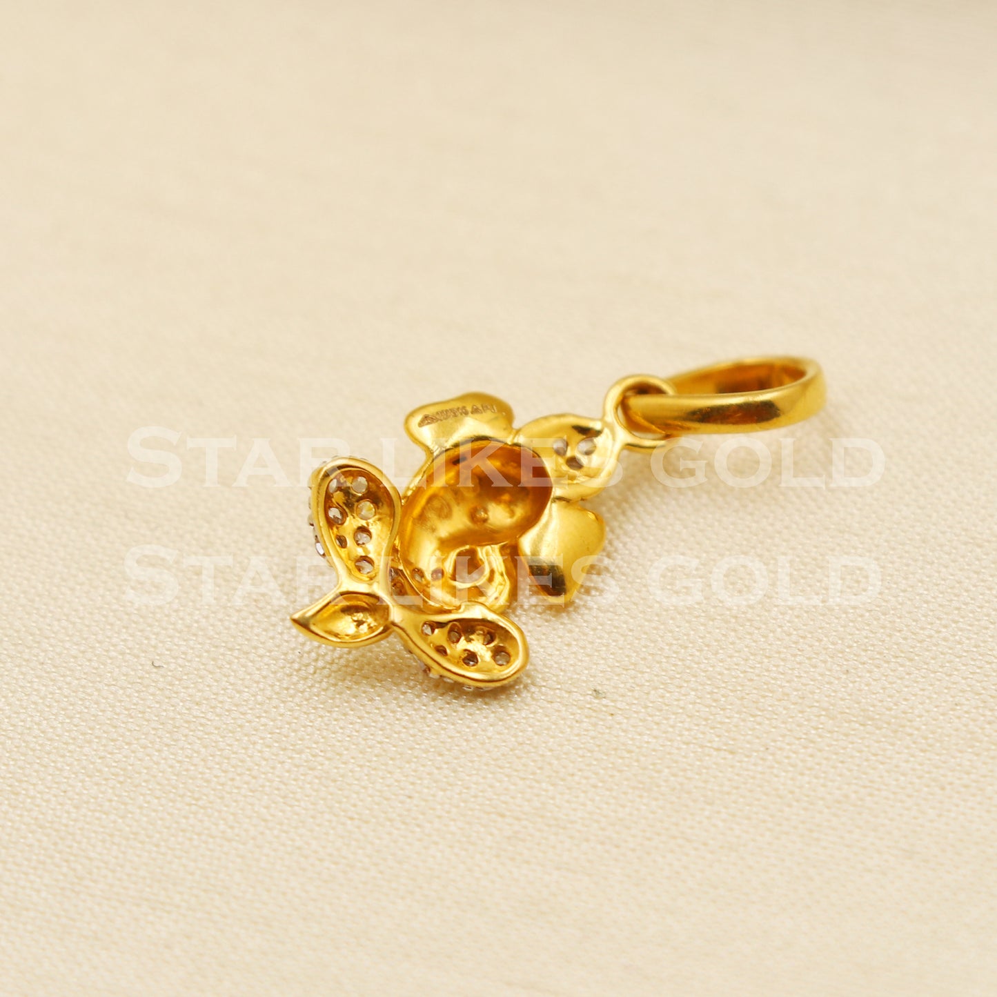 Ganeshji 22k Yellow Gold Handmade Charms Pendant light weight Jewelry, PR1218