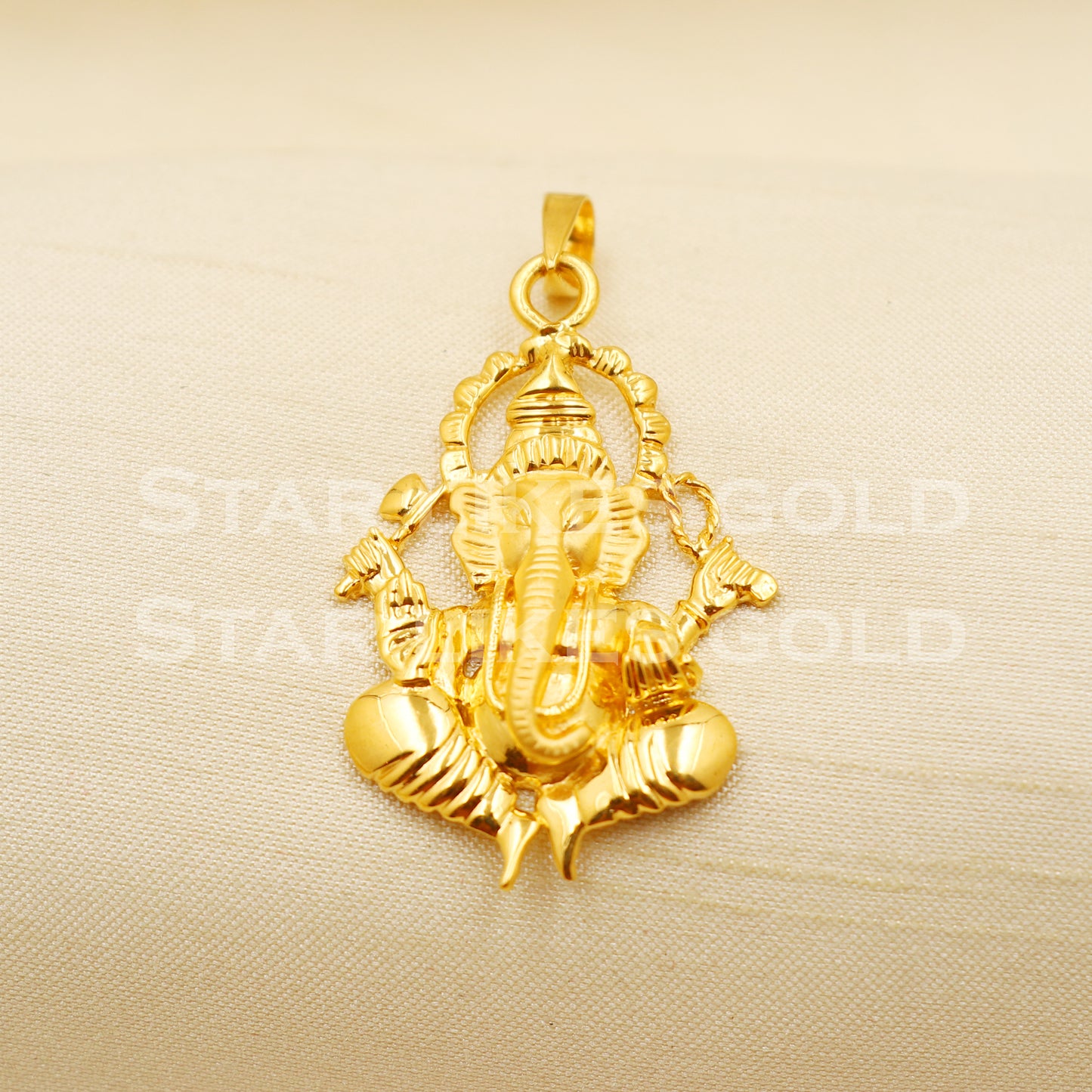 Ganeshji 22k Yellow Gold Handmade Charms Pendant light weight Jewelry, PR1219