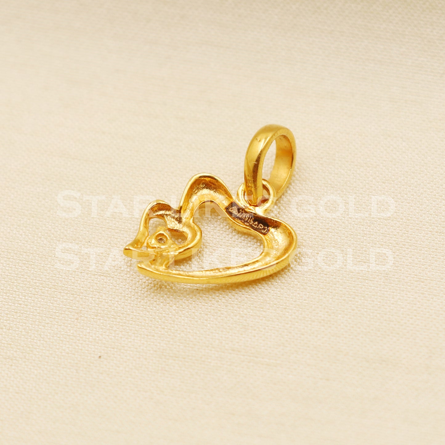 Heart 22k Yellow Gold Handmade Pendant Jewelry, PR1242