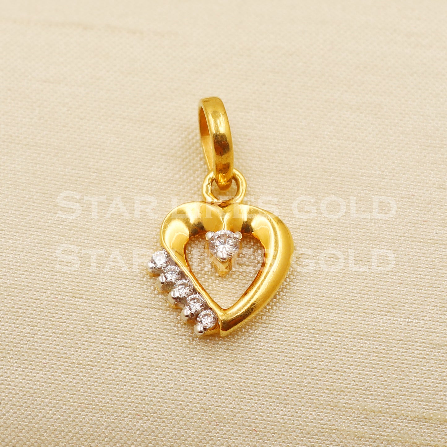 Heart 22k Yellow Gold Handmade Pendant Jewelry, PR1247