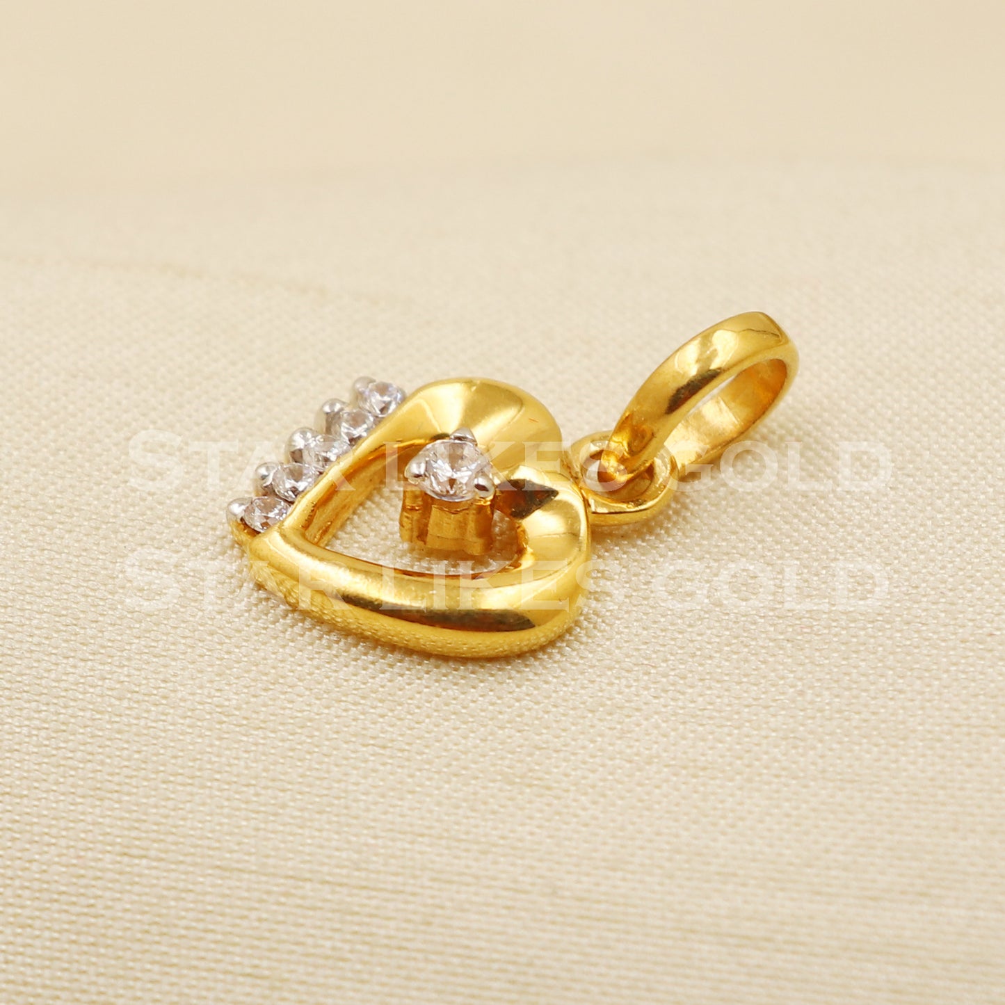Heart 22k Yellow Gold Handmade Pendant Jewelry, PR1247