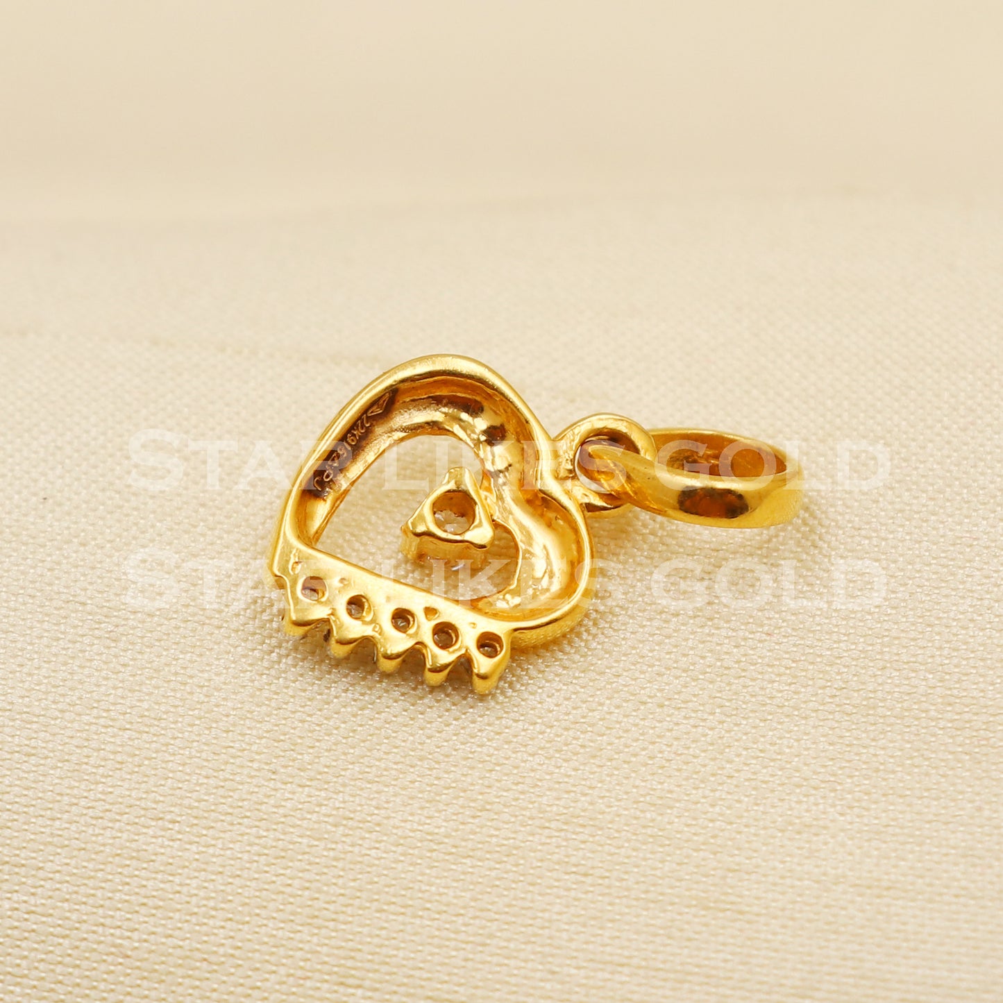 Heart 22k Yellow Gold Handmade Pendant Jewelry, PR1247