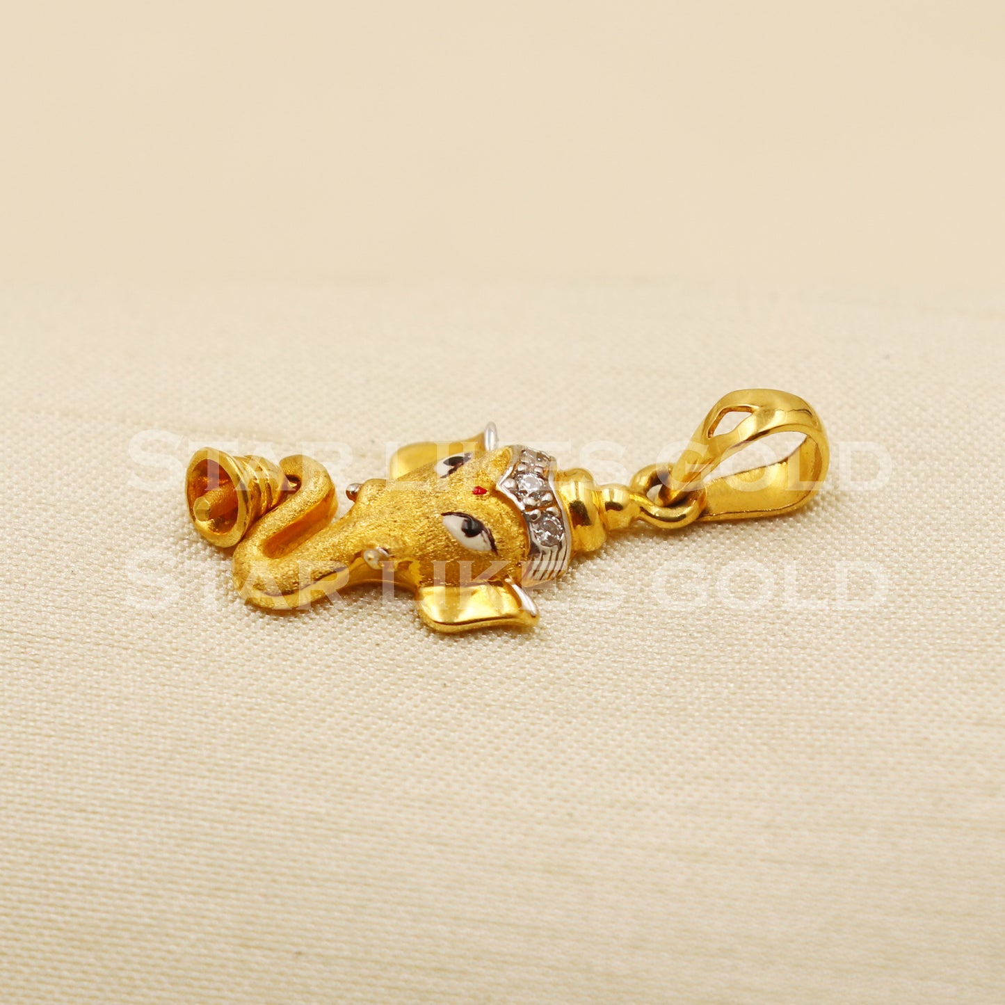 Ganeshji with bell 22k Yellow Gold Handmade Pendant Jewelry, PR1264