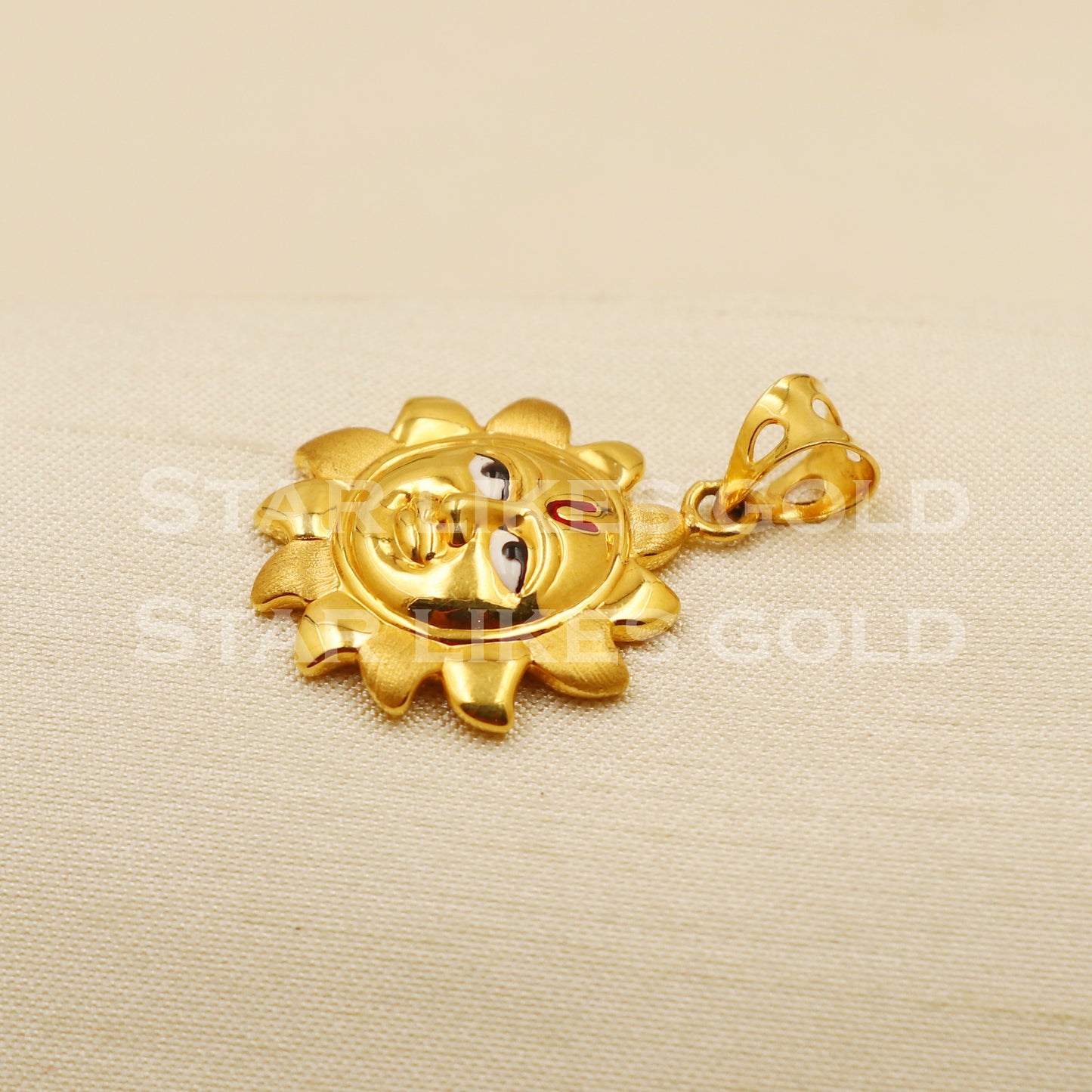 Sun 22k Yellow Gold Handmade Pendant Jewelry, PR1265