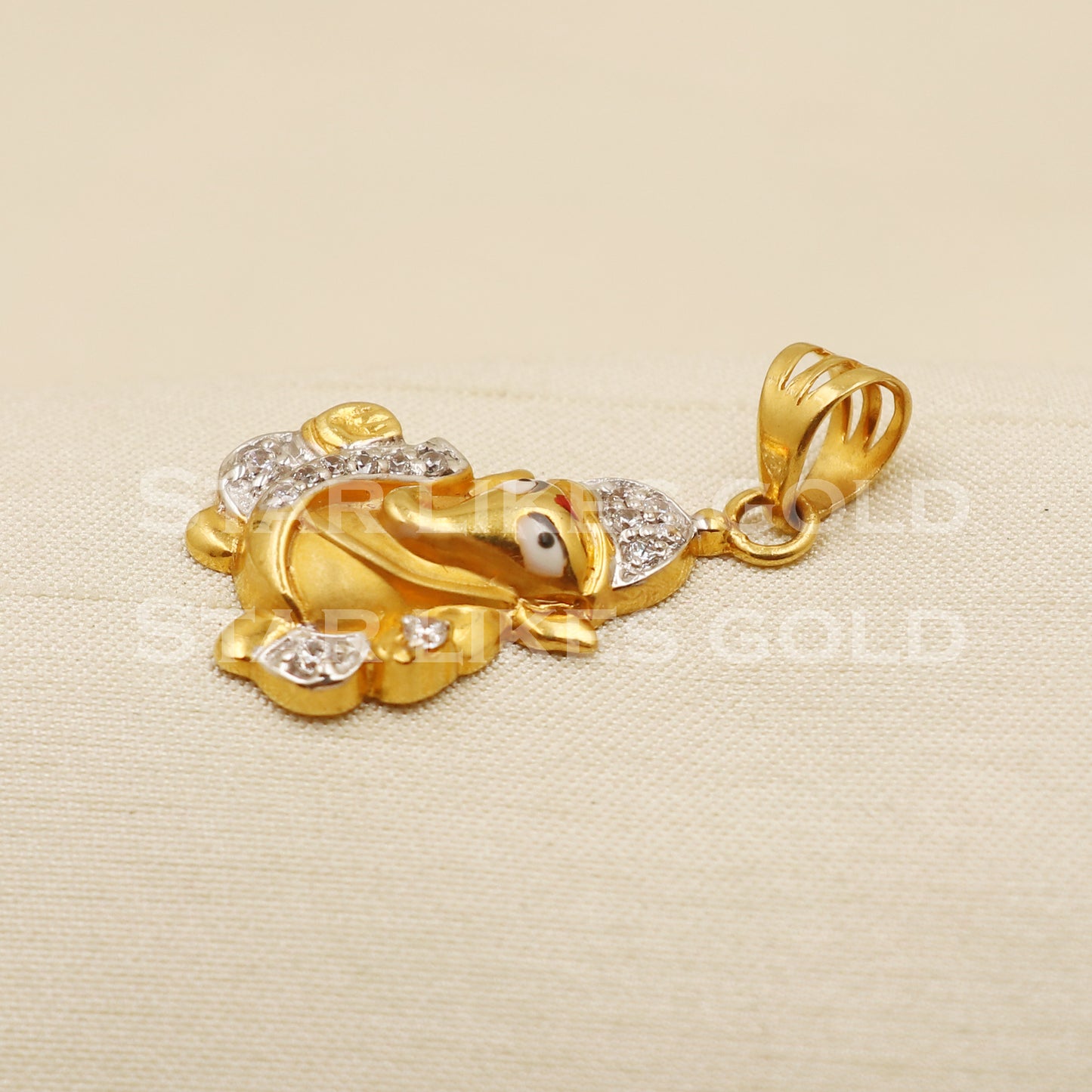 Ganeshji 22k Yellow Gold Handmade Pendant Jewelry, PR1267