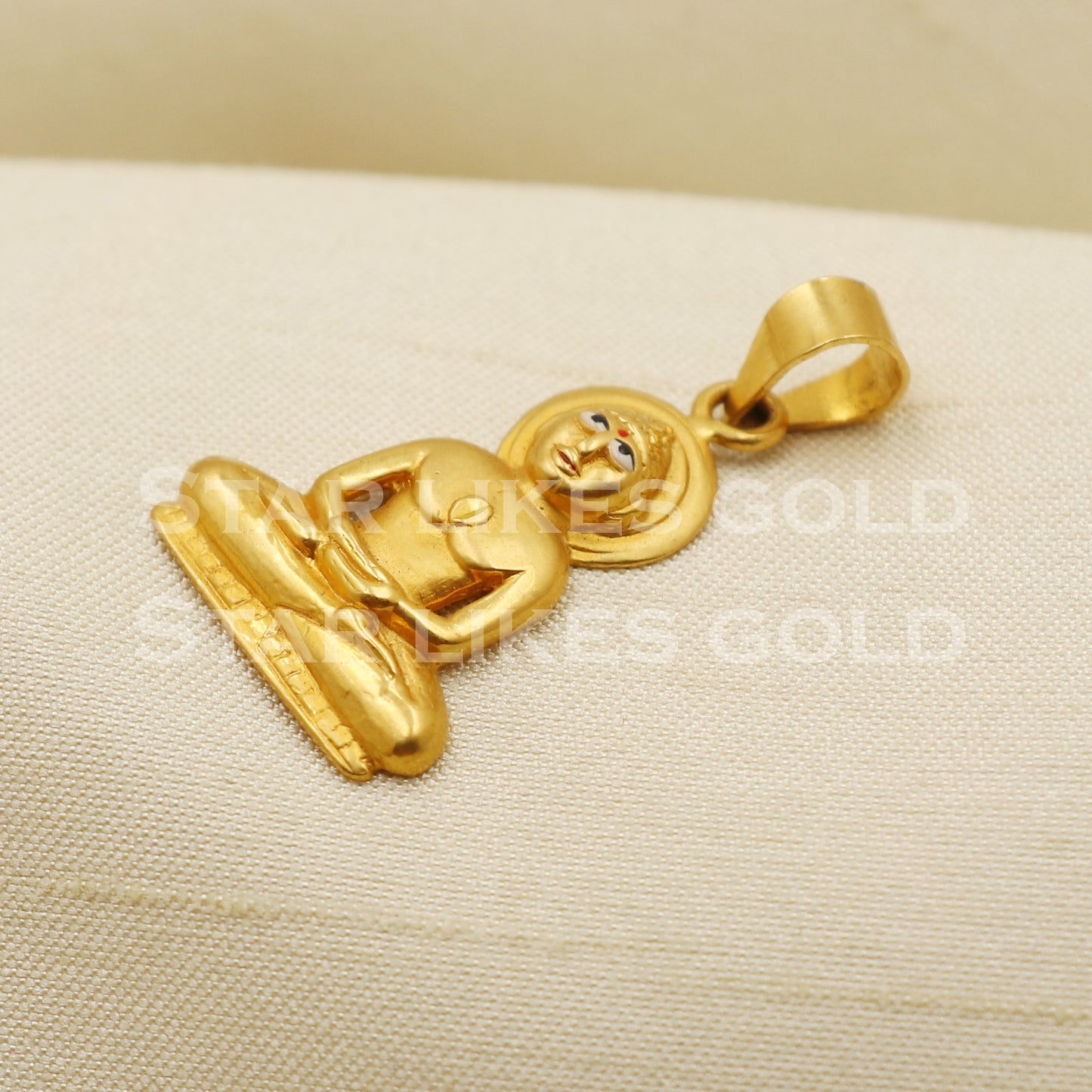 Great Indian Monk Lord Buddha 22k Yellow Gold Handmade Charms Pendant light weight Jewelry, PR1269