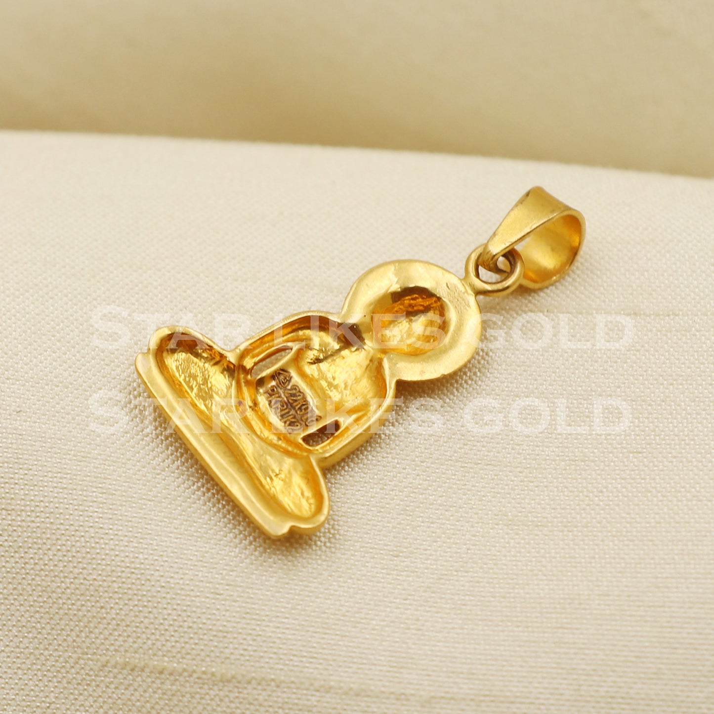 Great Indian Monk Lord Buddha 22k Yellow Gold Handmade Charms Pendant light weight Jewelry, PR1269