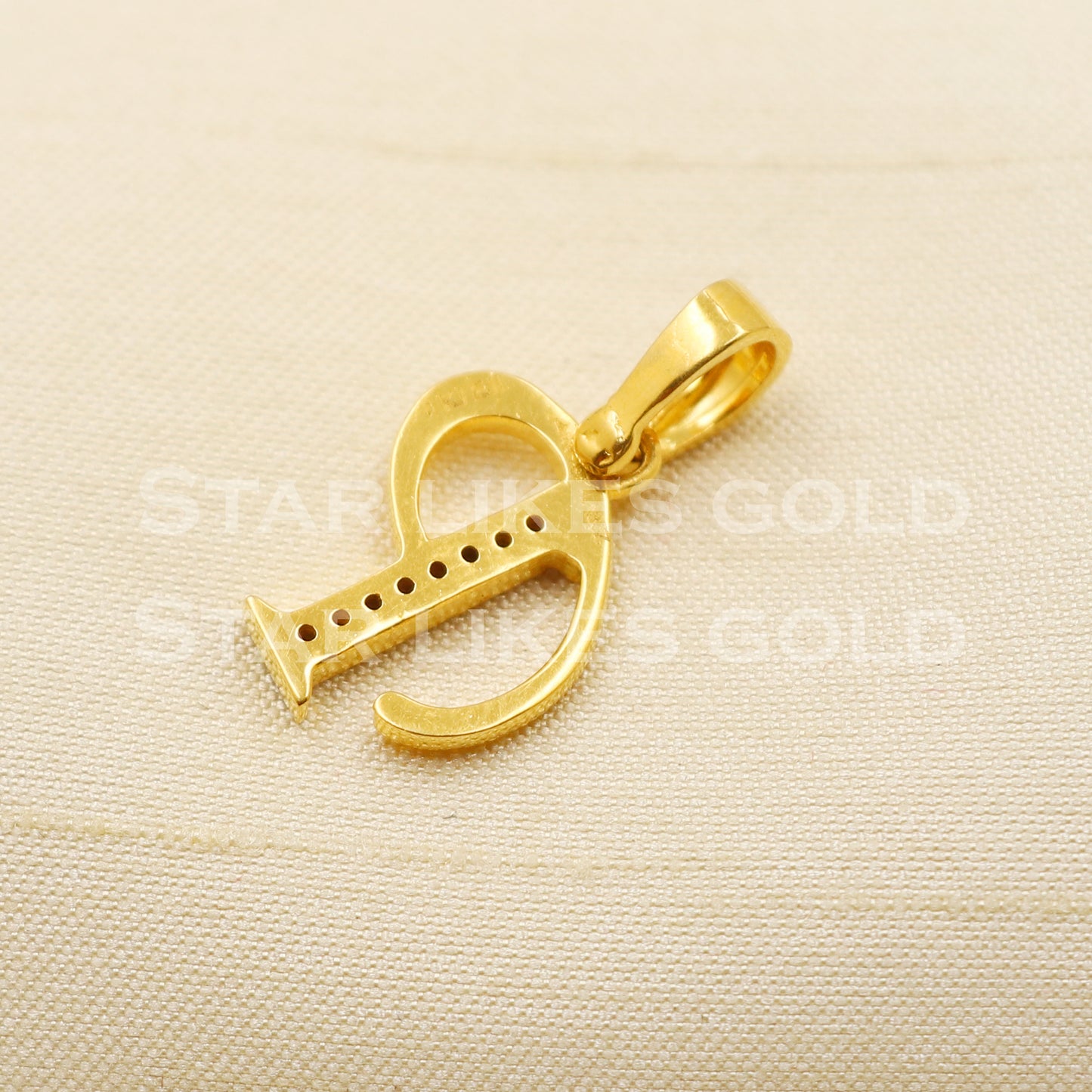 P alphabet Initial Zircon 18k Yellow Gold Handmade Charms Pendant light weight Jewelry, PR1278