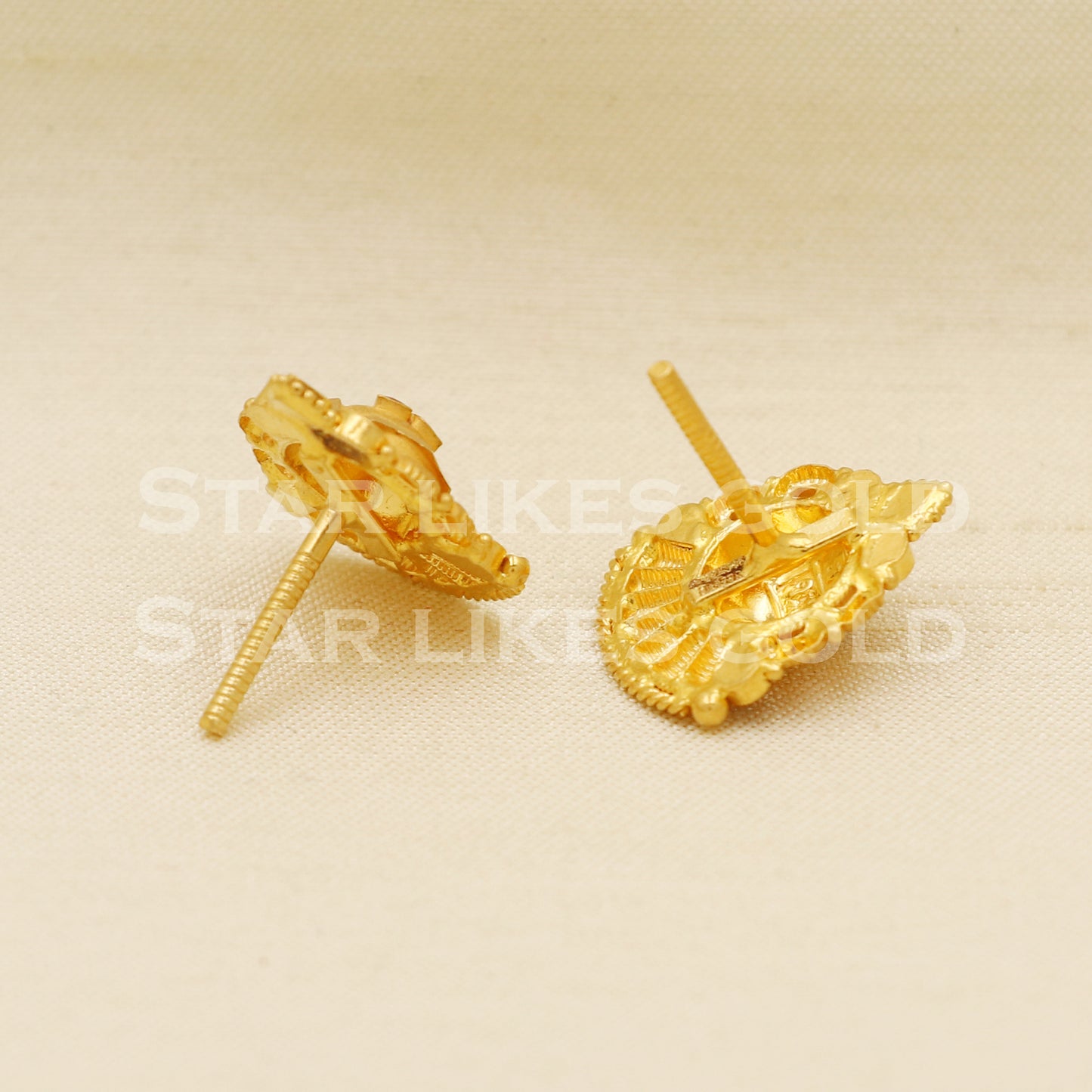 Beautiful 22k 22 karat gold dangle earrings, PR1290