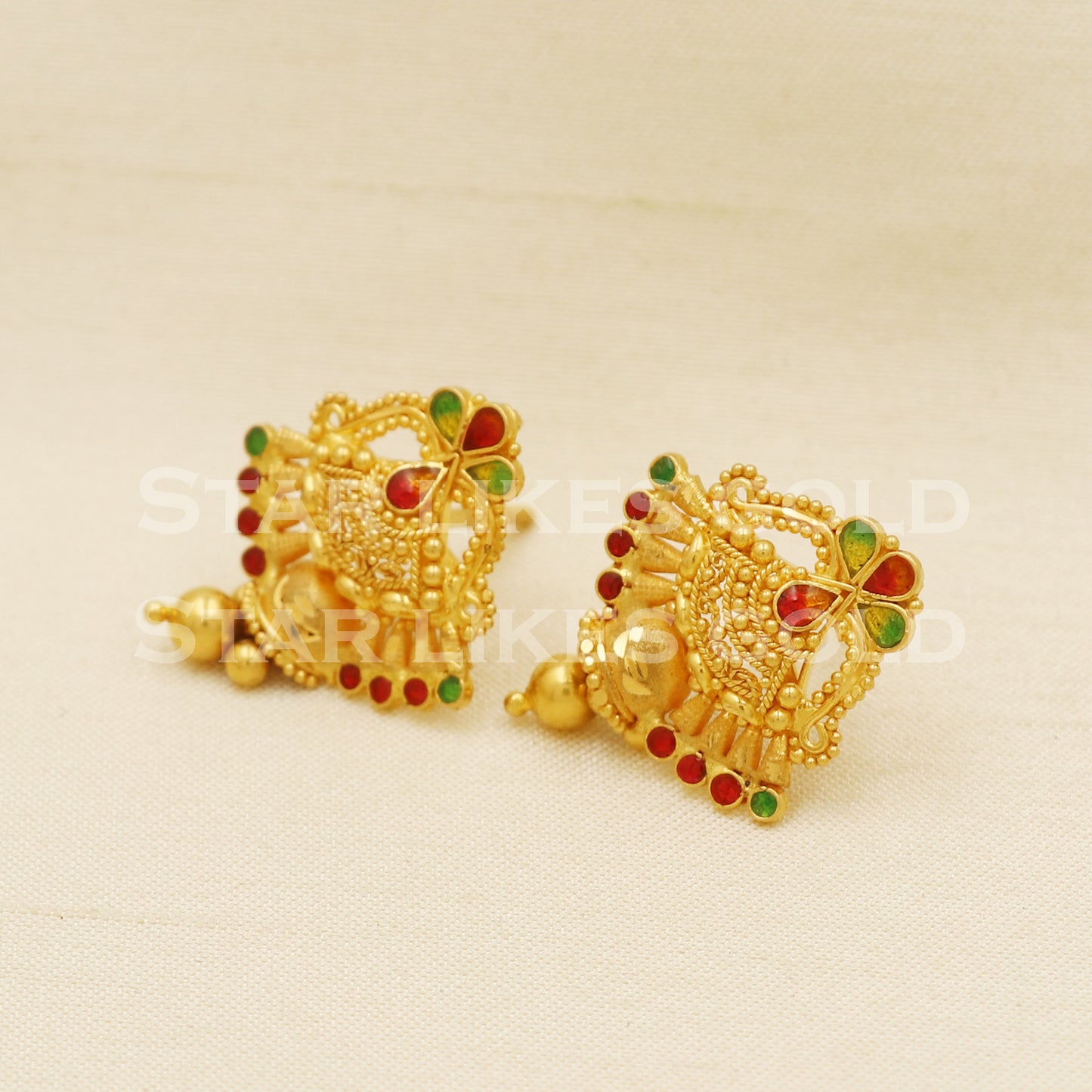 Stunning 22k 22 karat gold earrings, PR1304