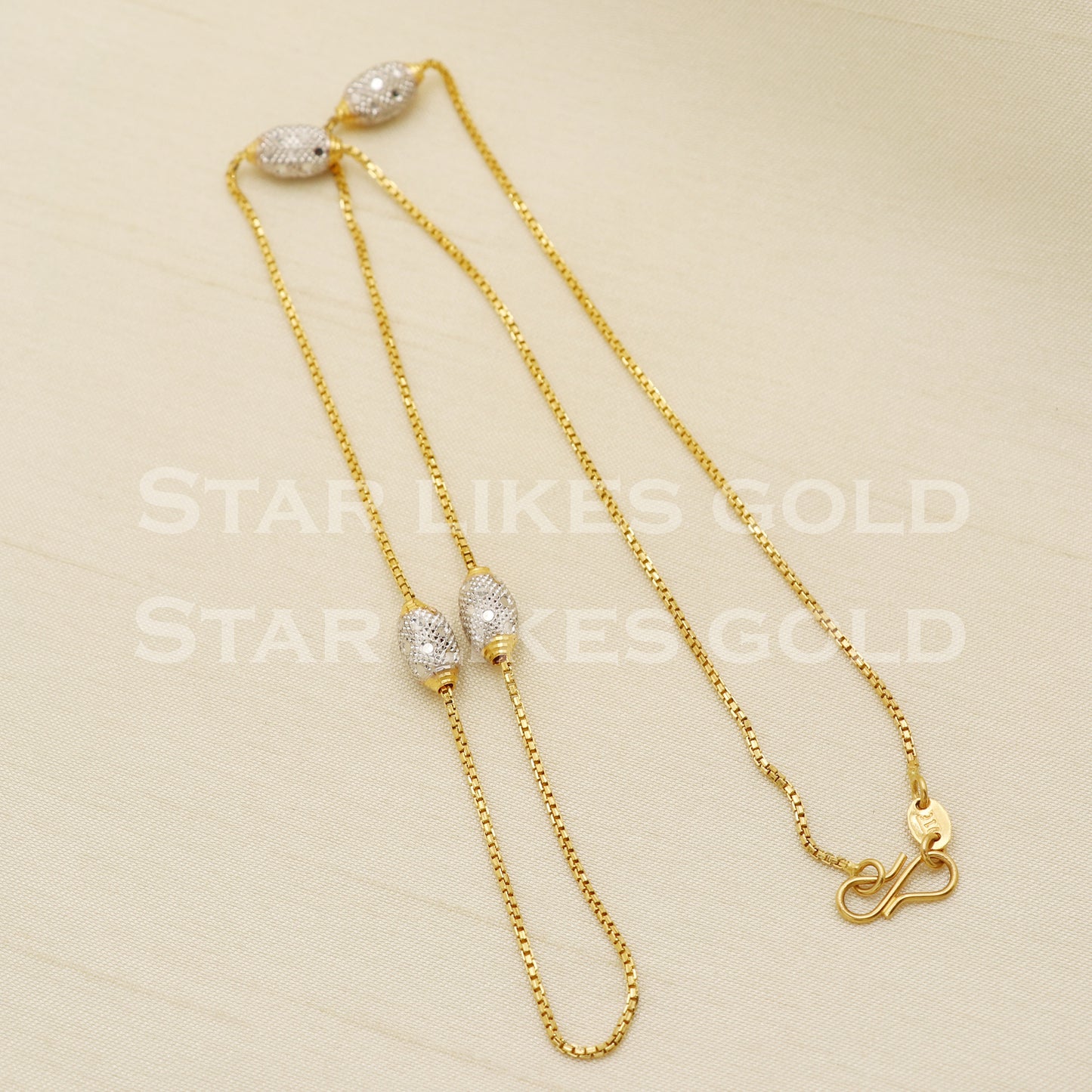 22k 22KT GOLD chain necklace Handmade fine Jewelry, PR1314
