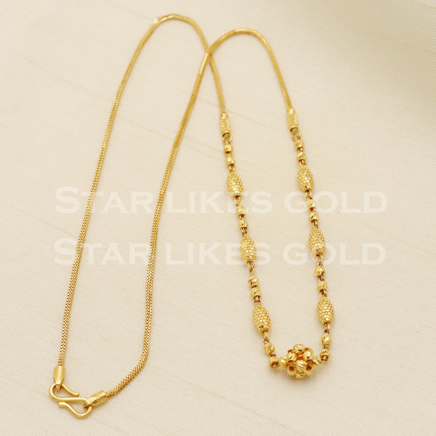 22k 22KT GOLD chain necklace Handmade fine Jewelry, PR1315