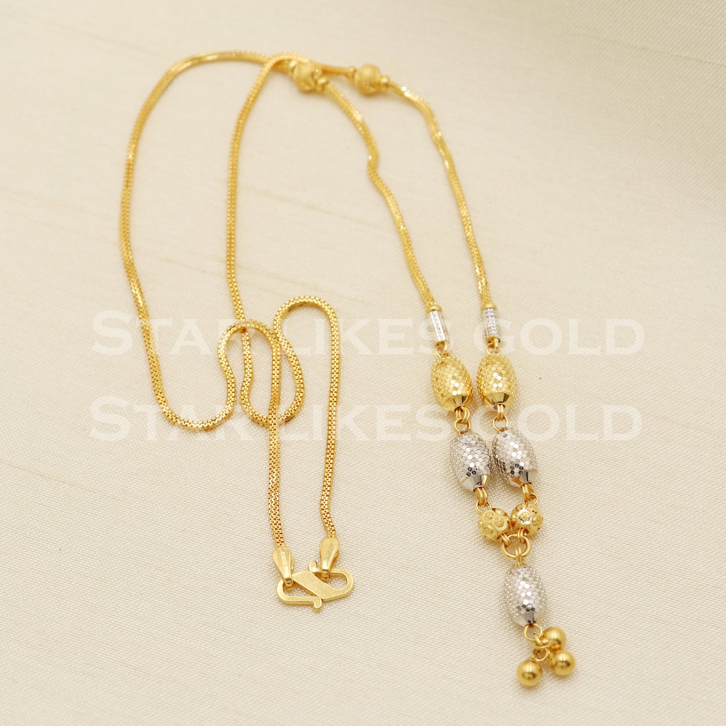22k 22KT GOLD chain necklace Handmade fine Jewelry, PR1316
