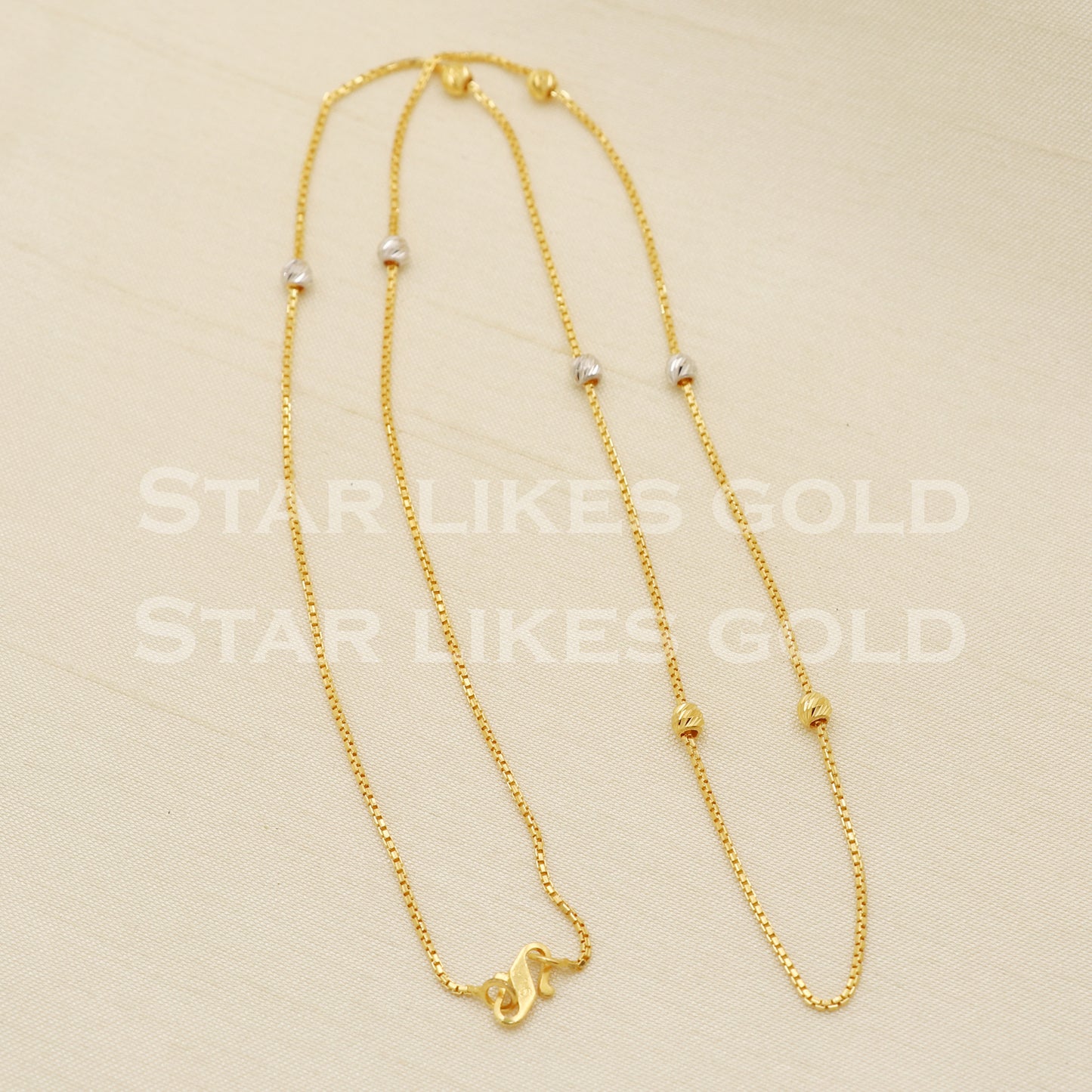 22k 22KT GOLD chain necklace Handmade fine Jewelry, PR1317
