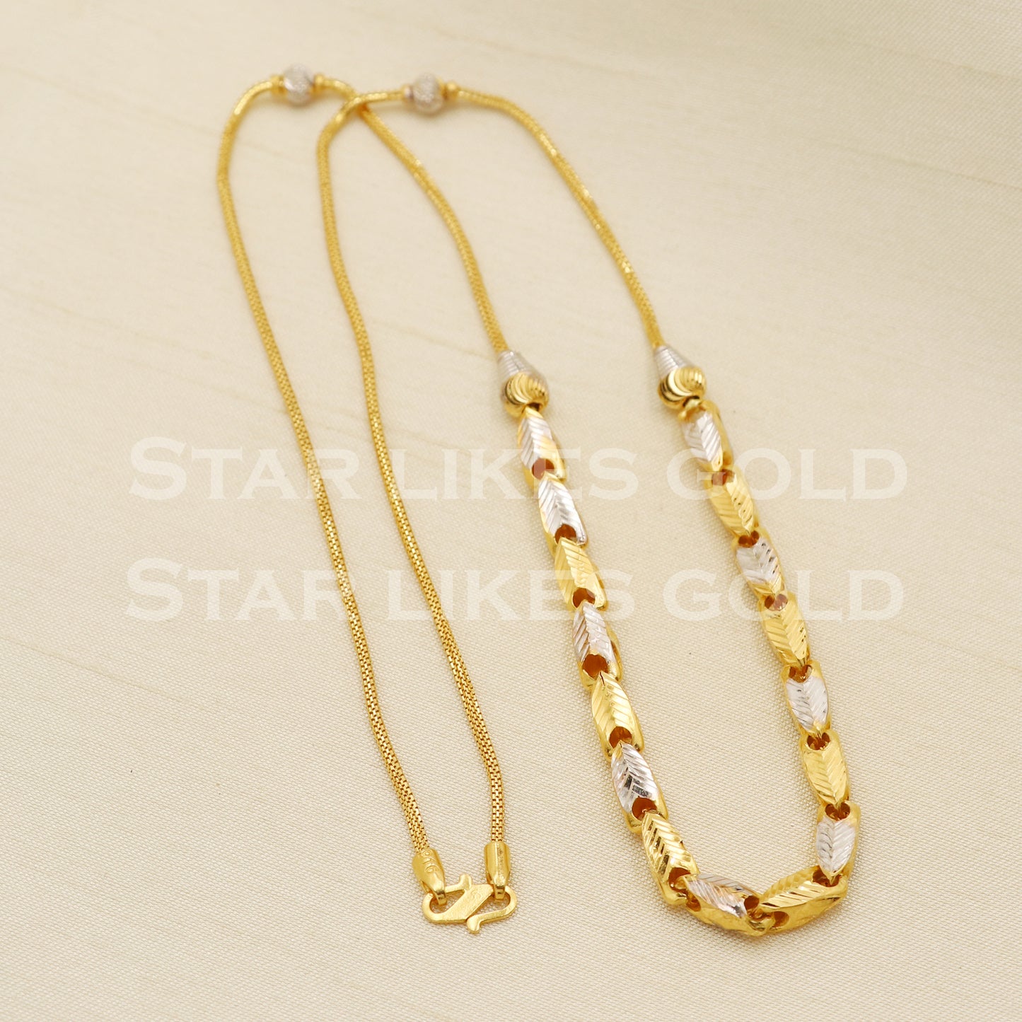 22k 22KT GOLD chain necklace Handmade fine Jewelry, PR1318