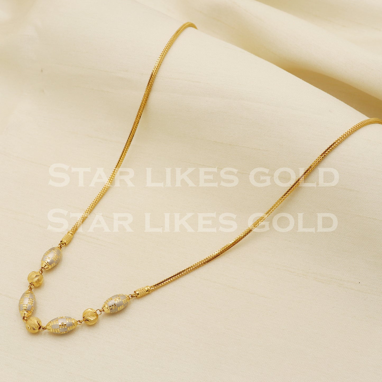 22k 22KT GOLD chain necklace Handmade fine Jewelry, PR1319