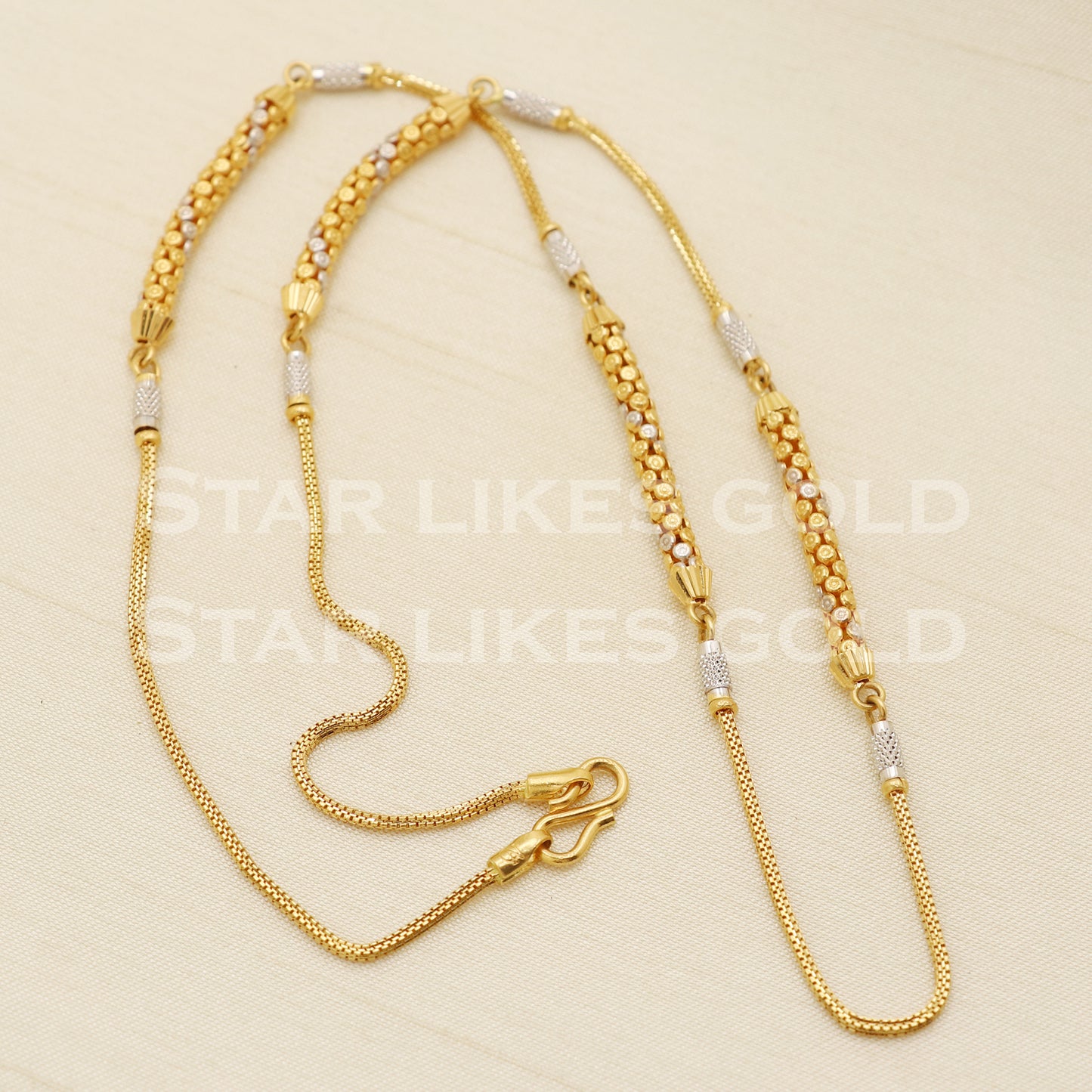 22k 22KT GOLD chain necklace Handmade fine Jewelry, PR1321