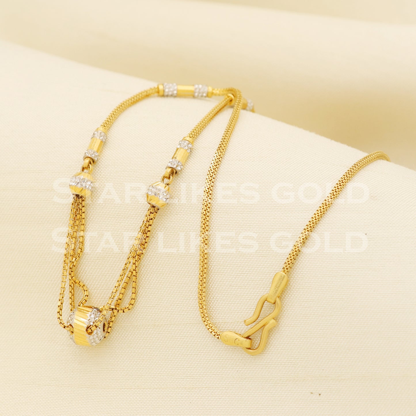 22k 22KT GOLD chain necklace Handmade fine Jewelry, PR1322
