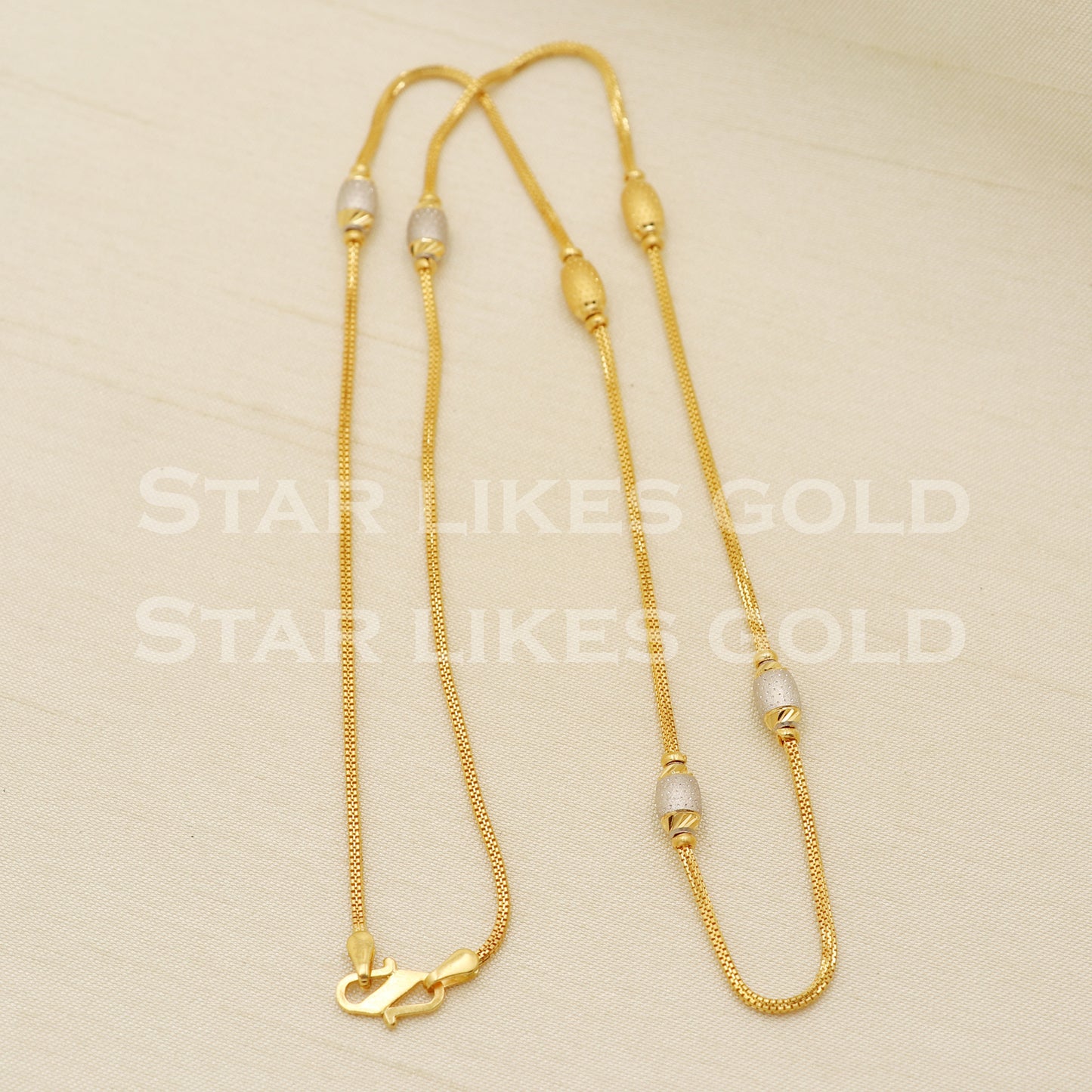 22k 22KT GOLD chain necklace Handmade fine Jewelry, PR1324