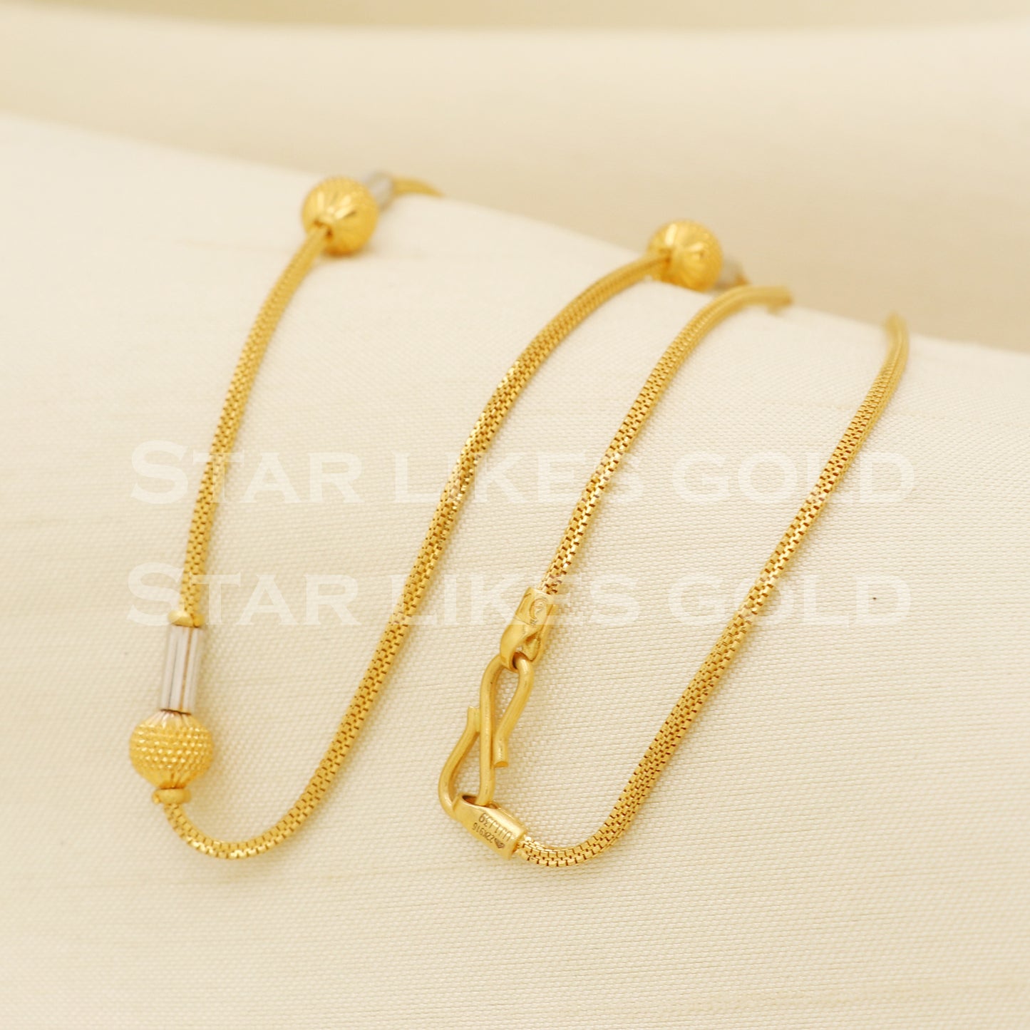 22k 22KT GOLD chain necklace Handmade fine Jewelry, PR1325