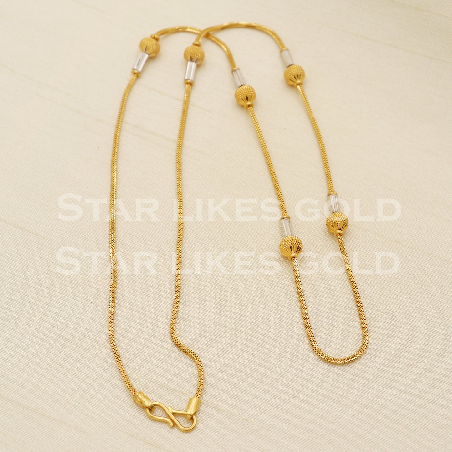 22k 22KT GOLD chain necklace Handmade fine Jewelry, PR1325