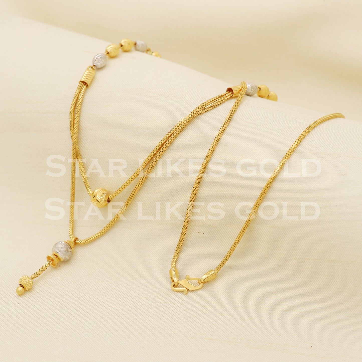 22k 22KT GOLD chain necklace Handmade fine Jewelry, PR1326