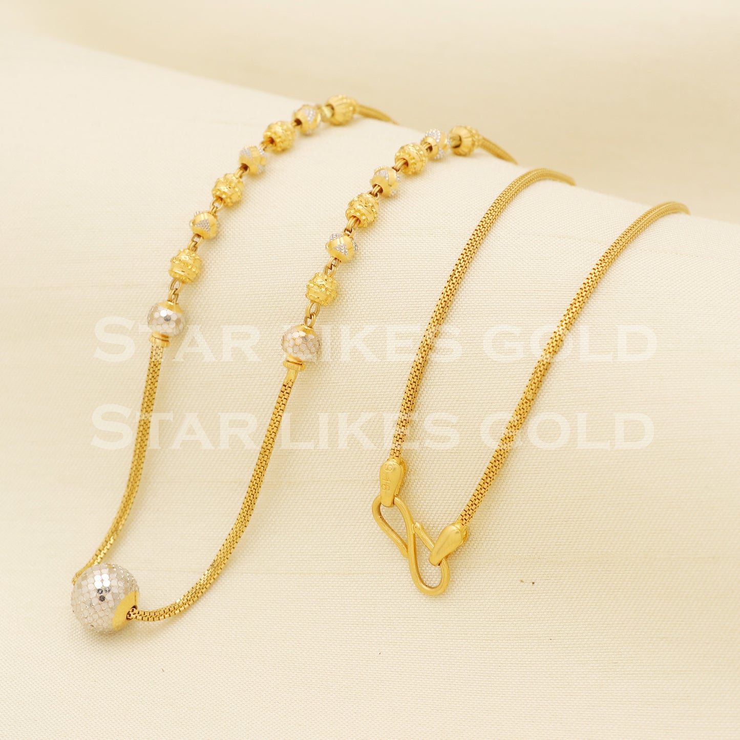 22k 22KT GOLD chain necklace Handmade fine Jewelry, PR1327