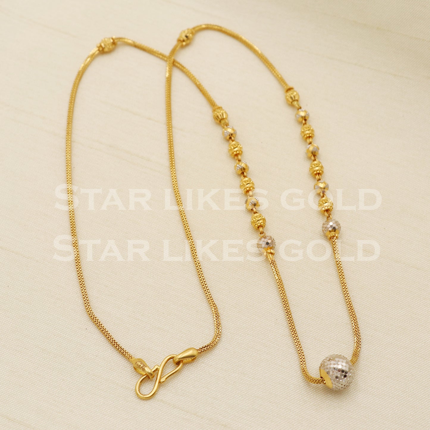 22k 22KT GOLD chain necklace Handmade fine Jewelry, PR1327