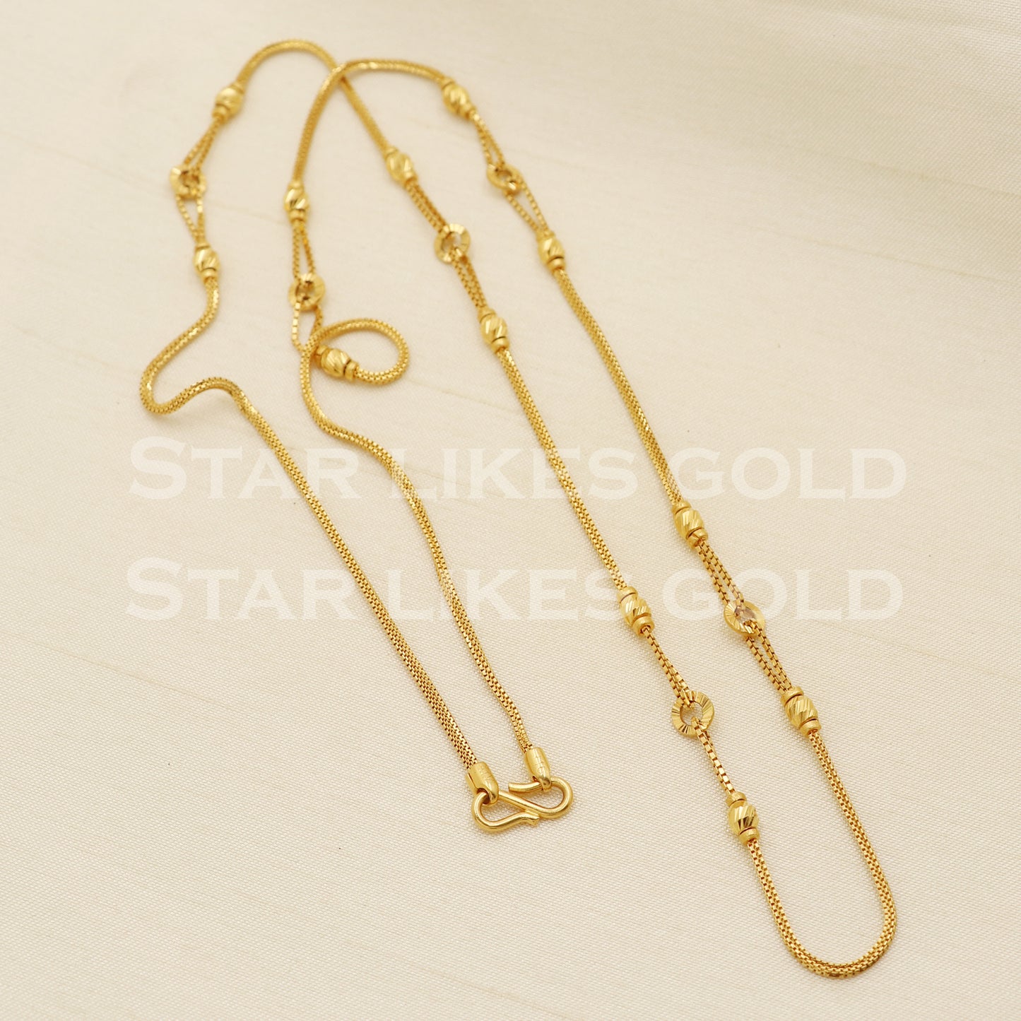 22k 22KT GOLD chain necklace Handmade fine Jewelry, PR1328