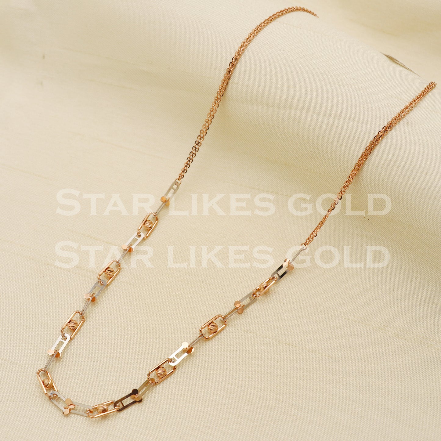 18k 18KT GOLD chain necklace Handmade fine Jewelry, PR1331